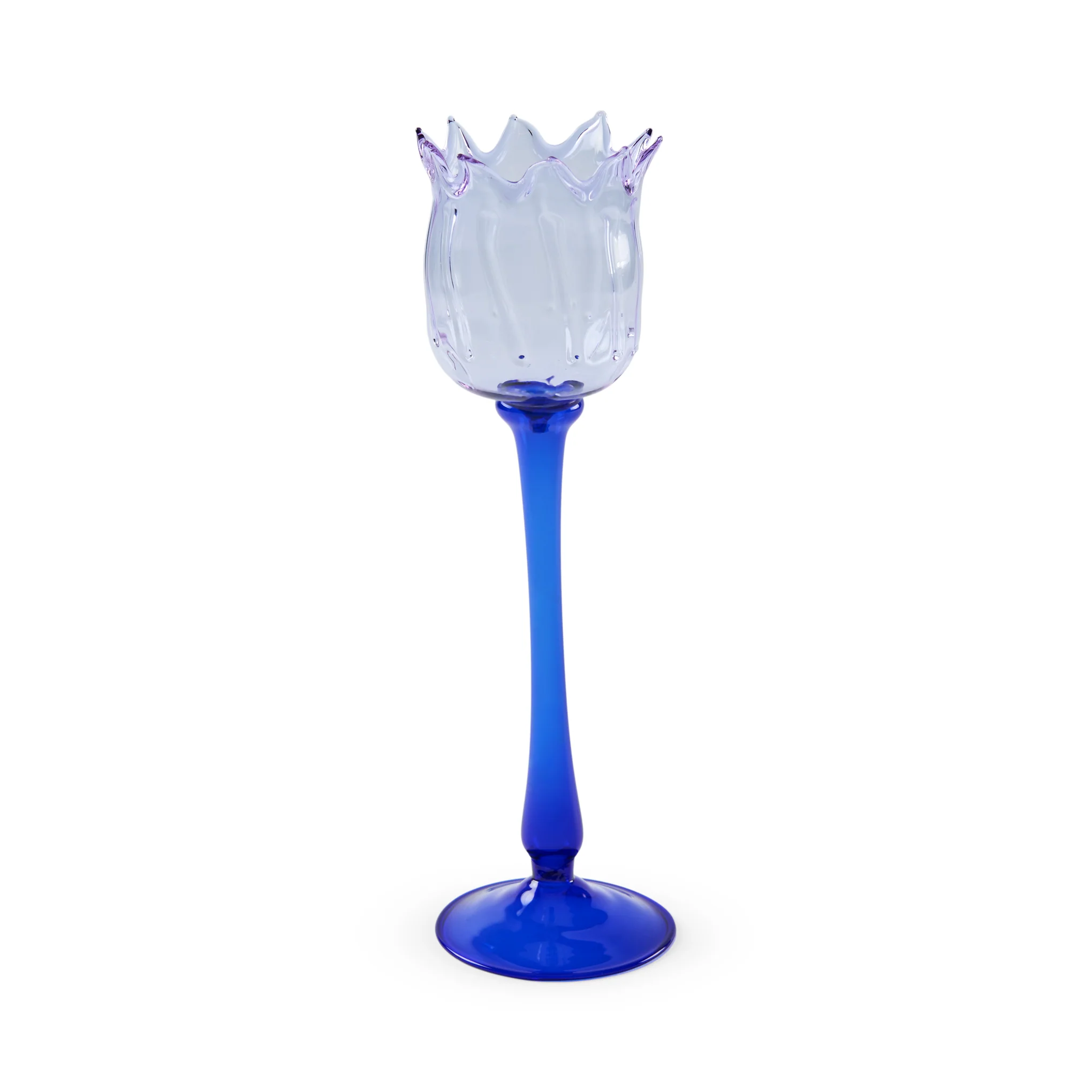 Eternal Blossom Glass Tea Light Holder - Lilac/ Blue - Image 3