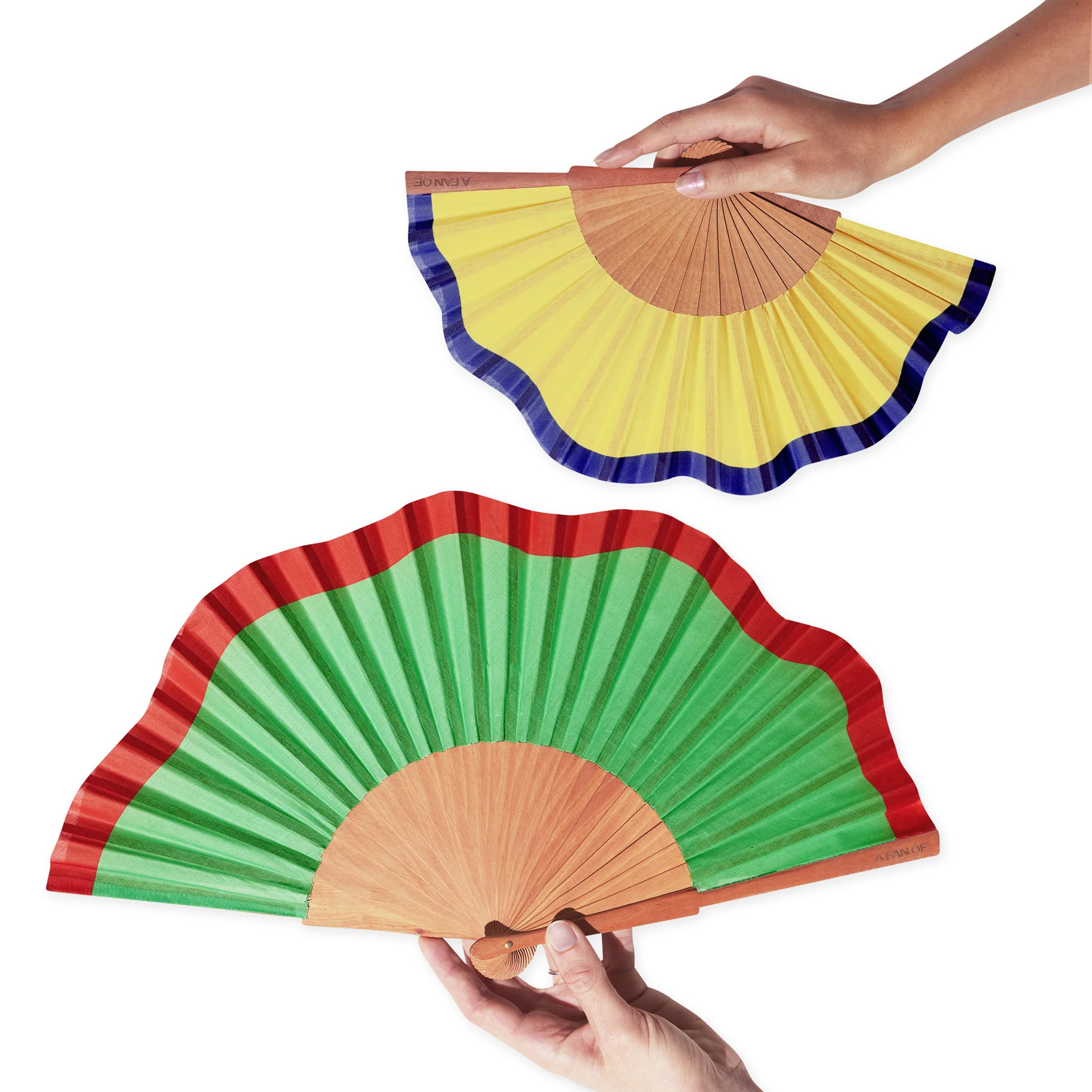 Fluid Shapes Handheld Fan - Green - Image 3