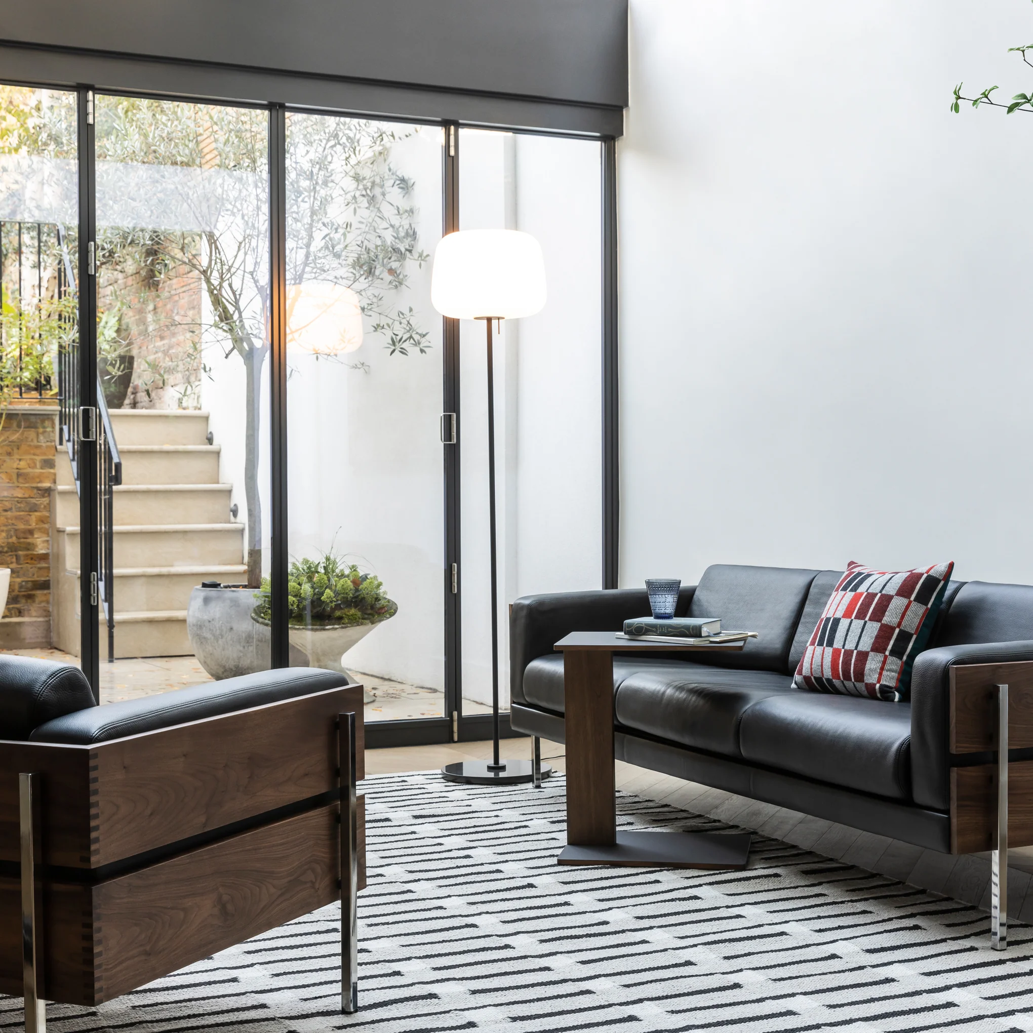 Forum Armchair - Walnut/ Black Leather - Image 5