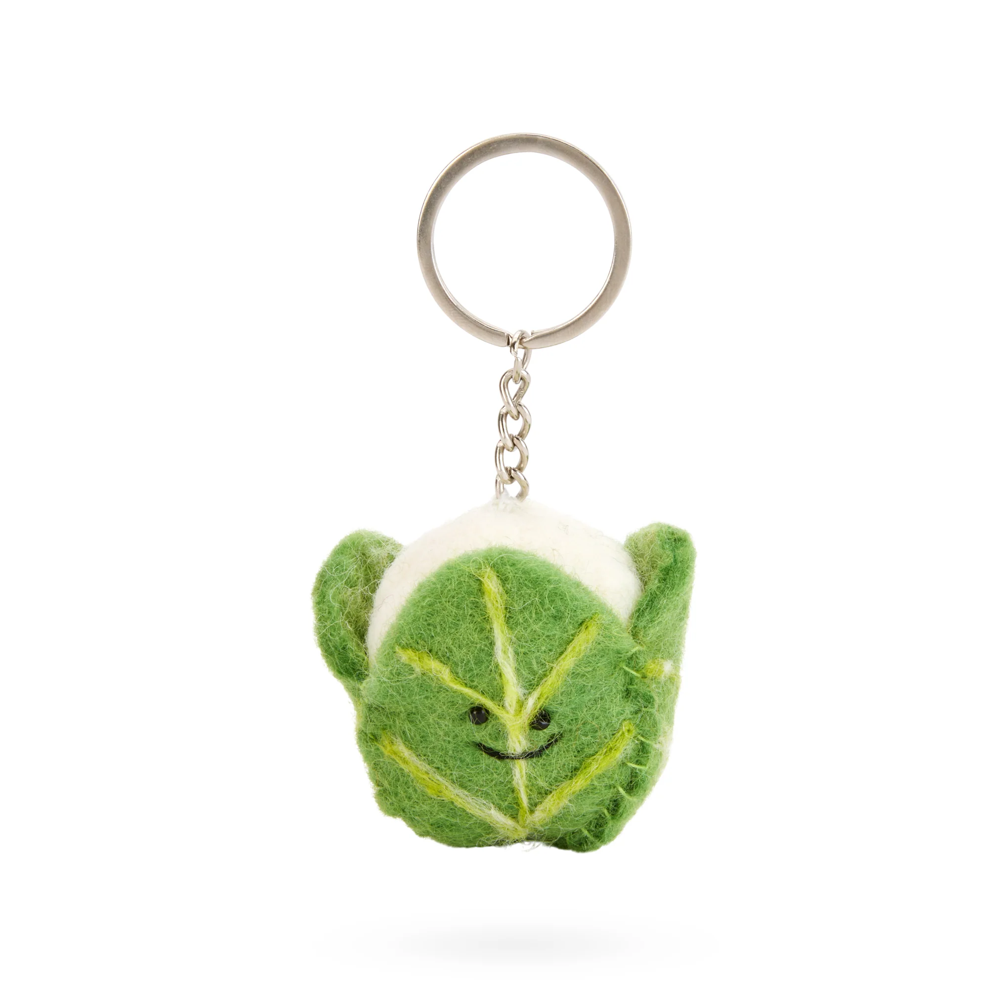 Fruit & Vegetable Felt Wool Keychain - Cauliflower