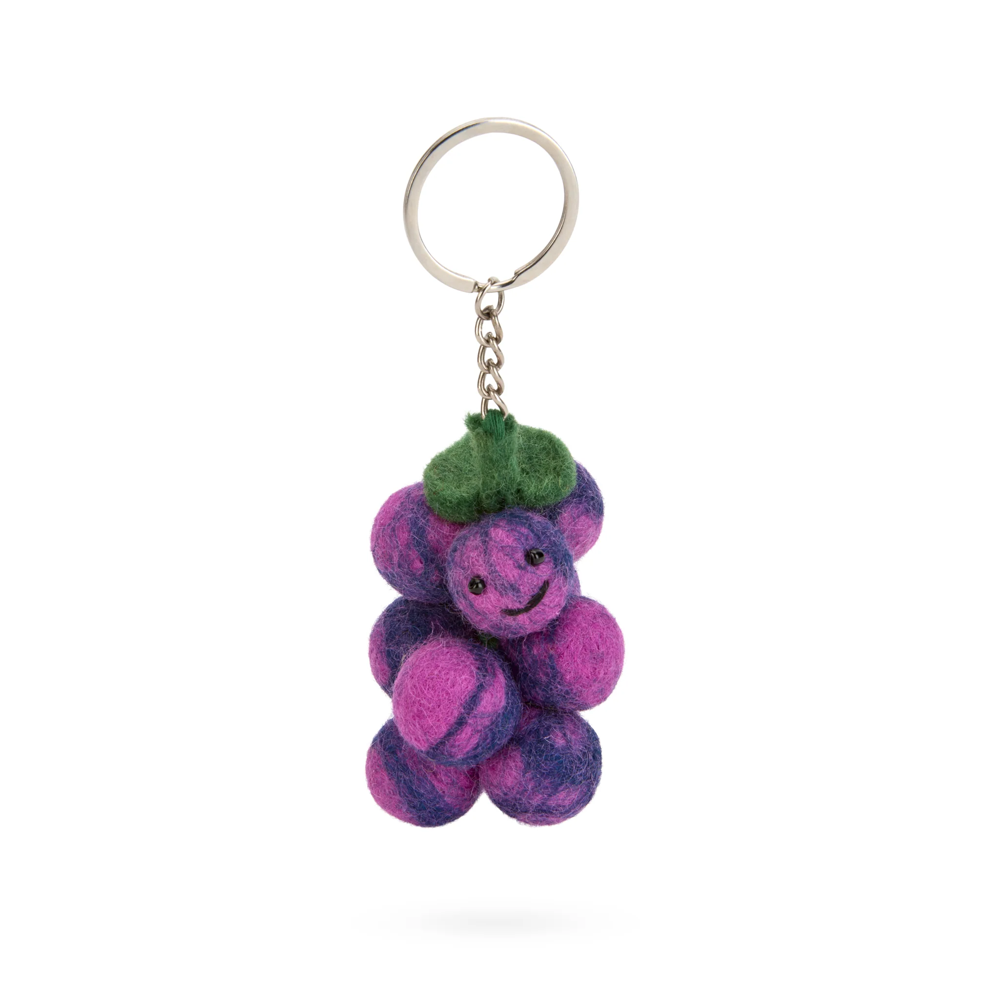 Fruit & Vegetable Felt Wool Keychain - Grapes