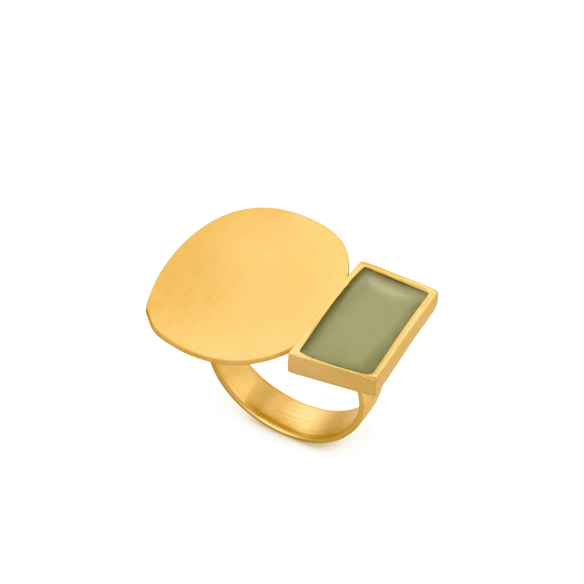Geometric Collage Gold-Plated Ring
