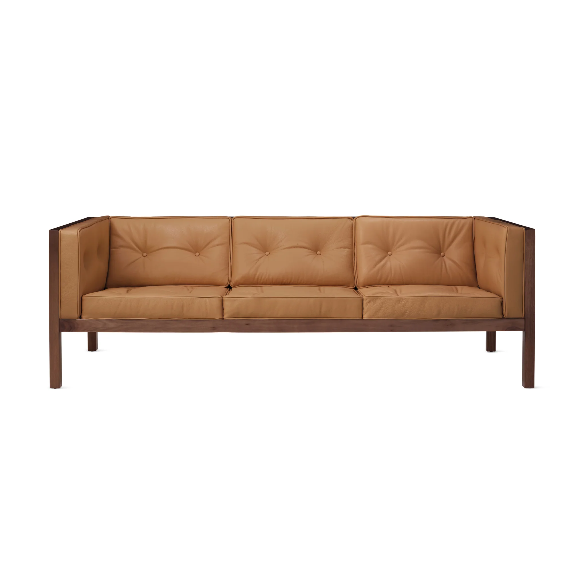 George Nelson Leather Cube Sofa from Herman Miller - Walnut/ Shore Leather