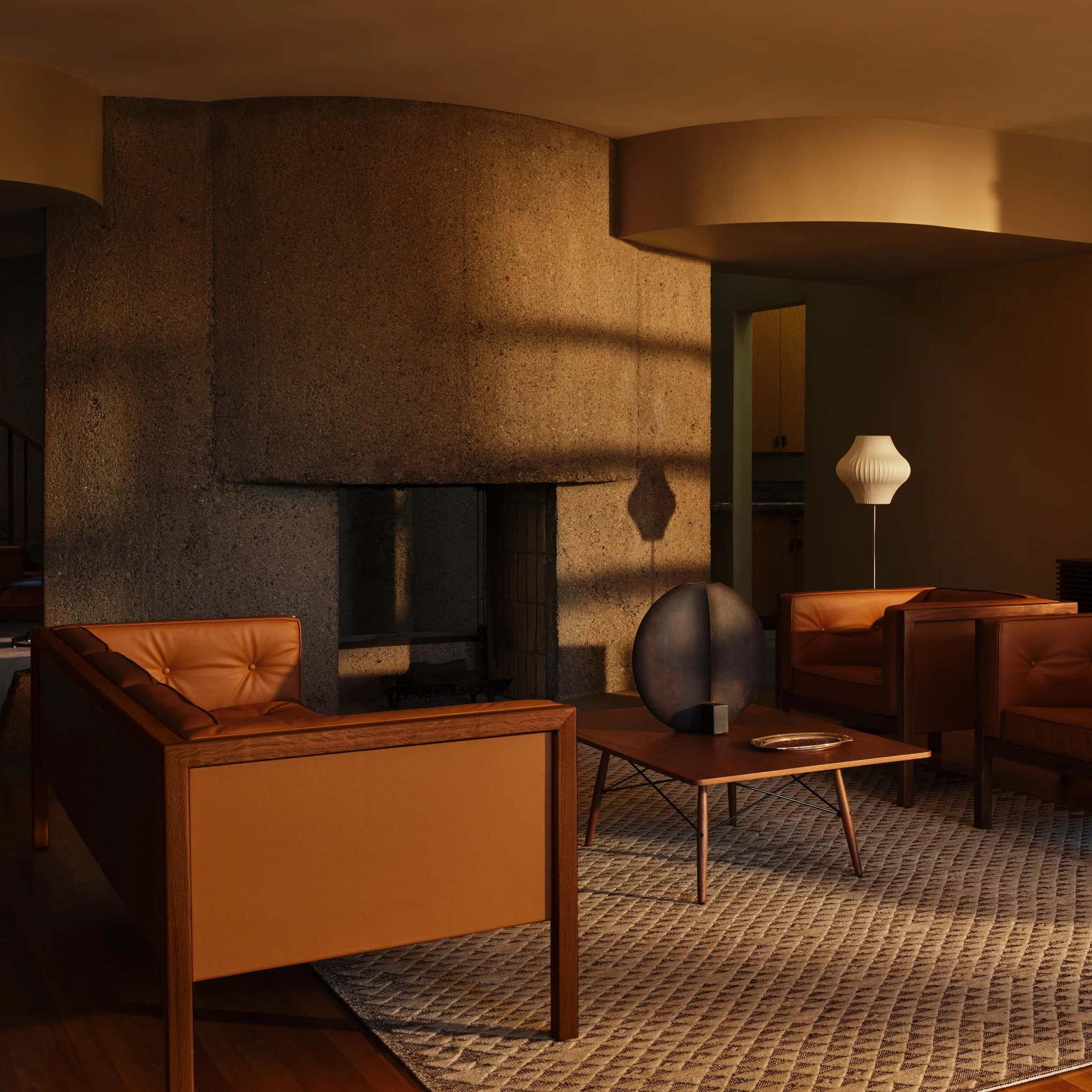 George Nelson Leather Cube Sofa from Herman Miller - White Oak/ Obsidian Leather - Image 3