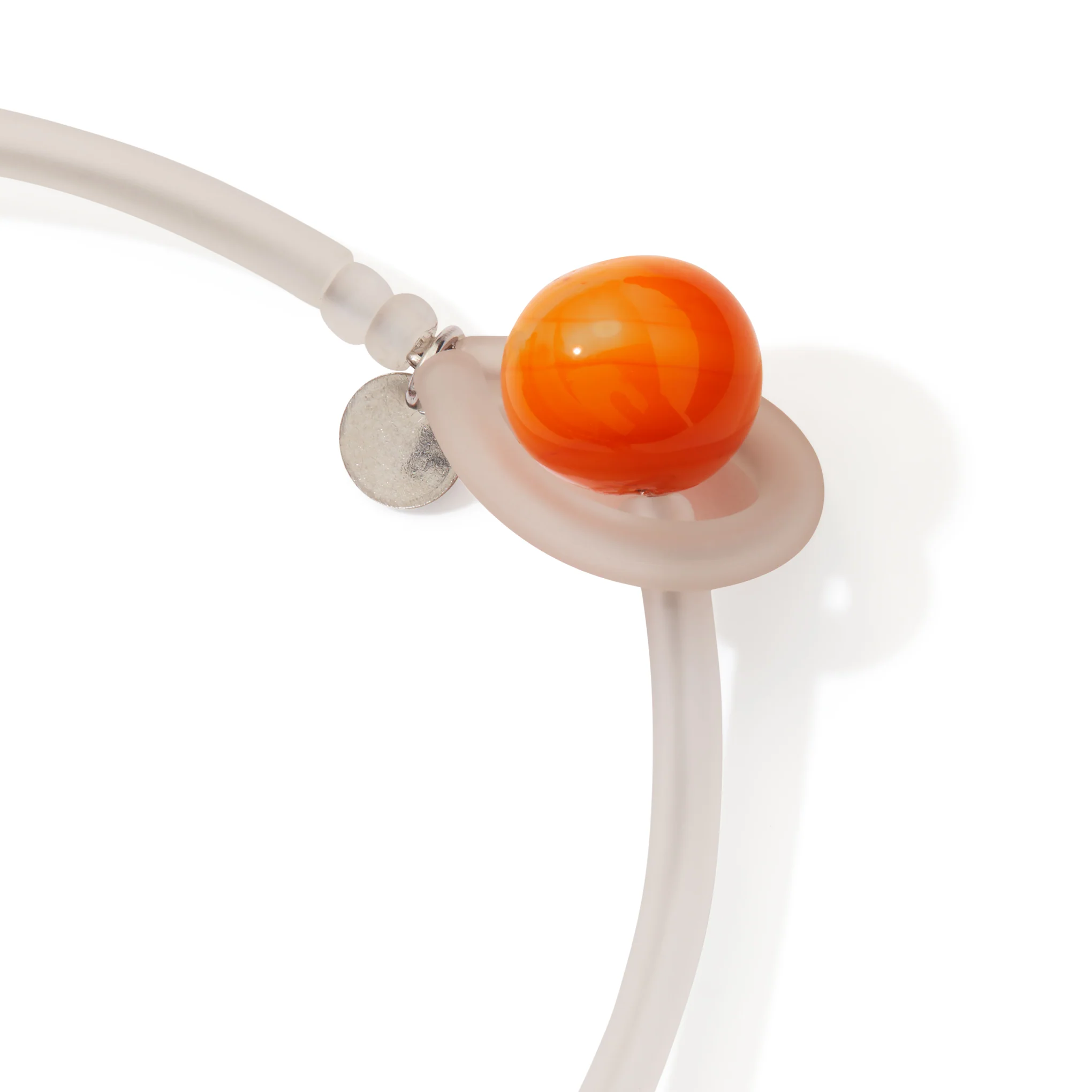 Glass Ball Strip Necklace - Mandarin - Image 3