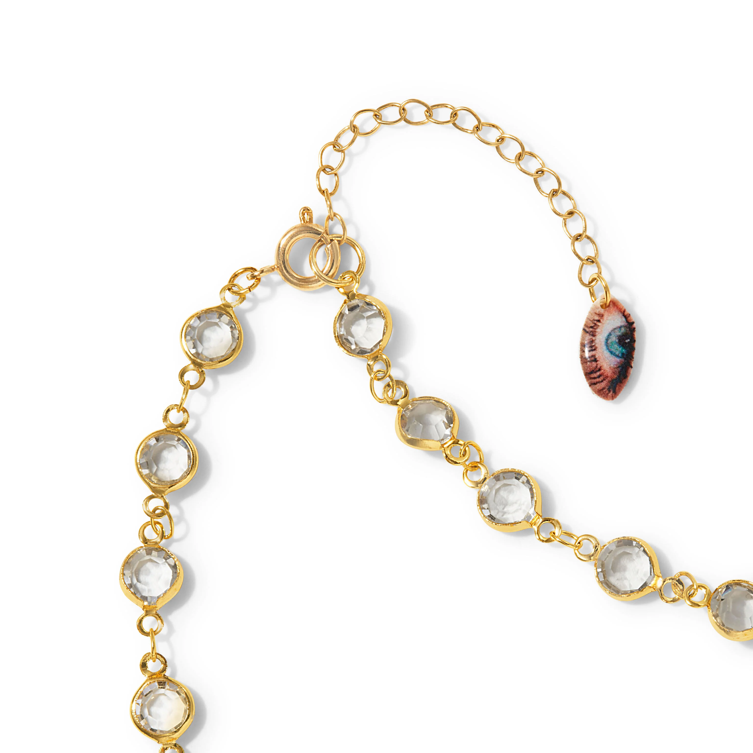 Haricot Vert Crystal Chain NYC Pendant Necklace - Image 4