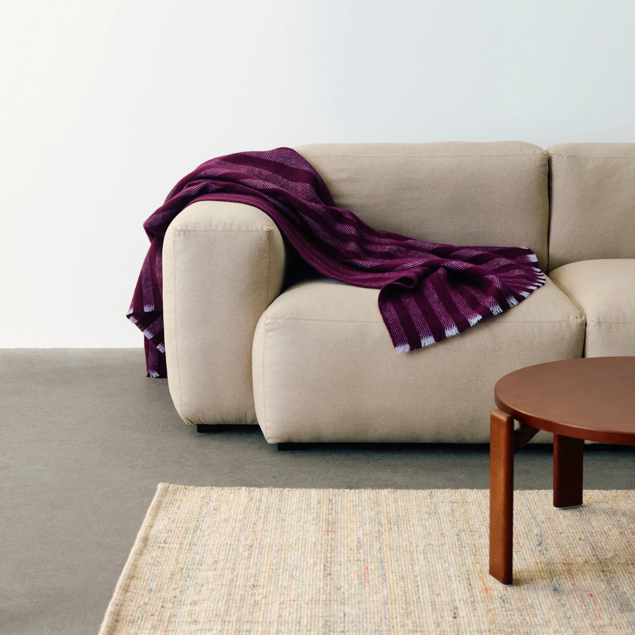 HAY Duo Striped Wool Throw - Mint - Image 2