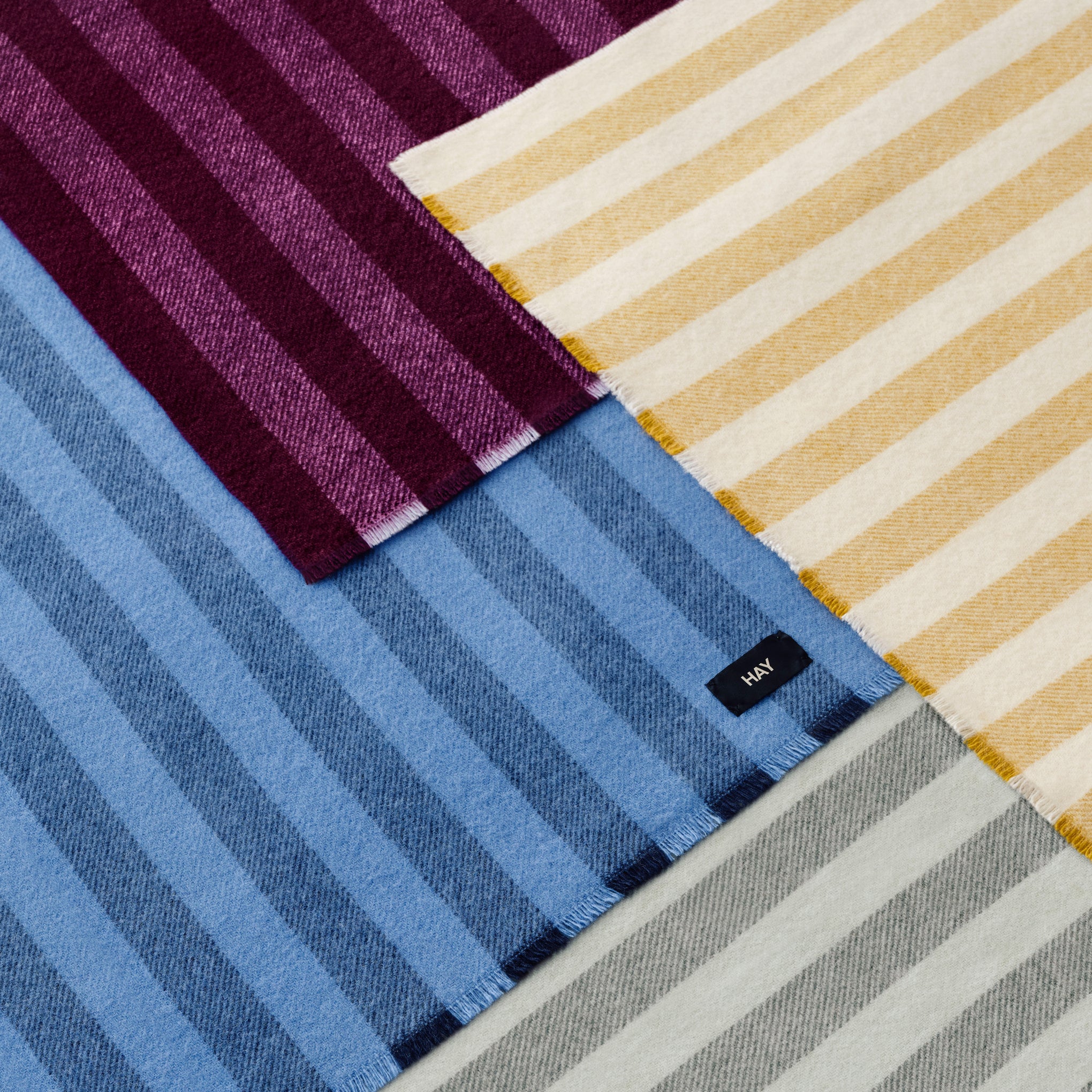 HAY Duo Striped Wool Throw - Sky Blue - Image 3
