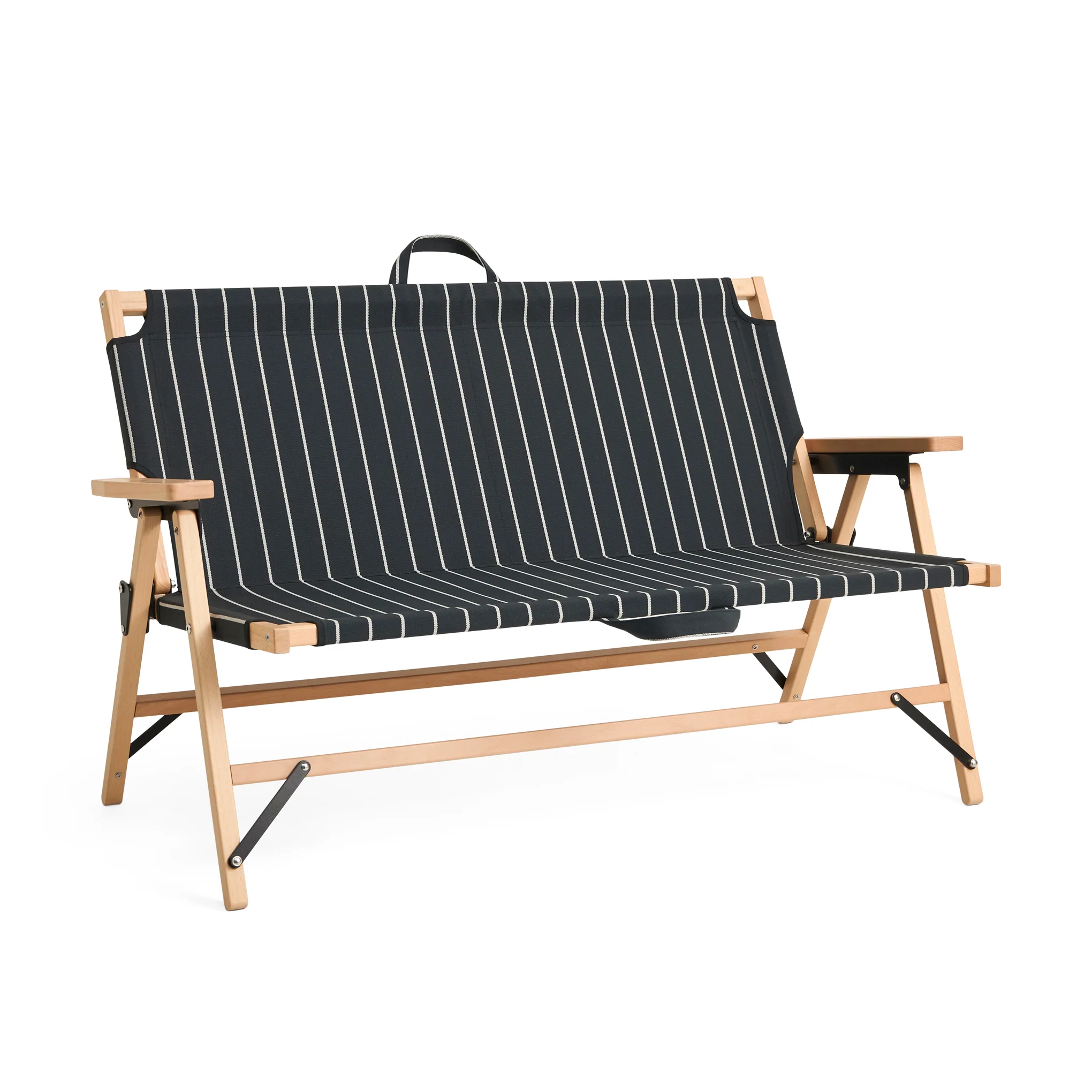 HAY Outdoor Market by Jasper Morrison Shop Folding Sofa - Black/ Beige