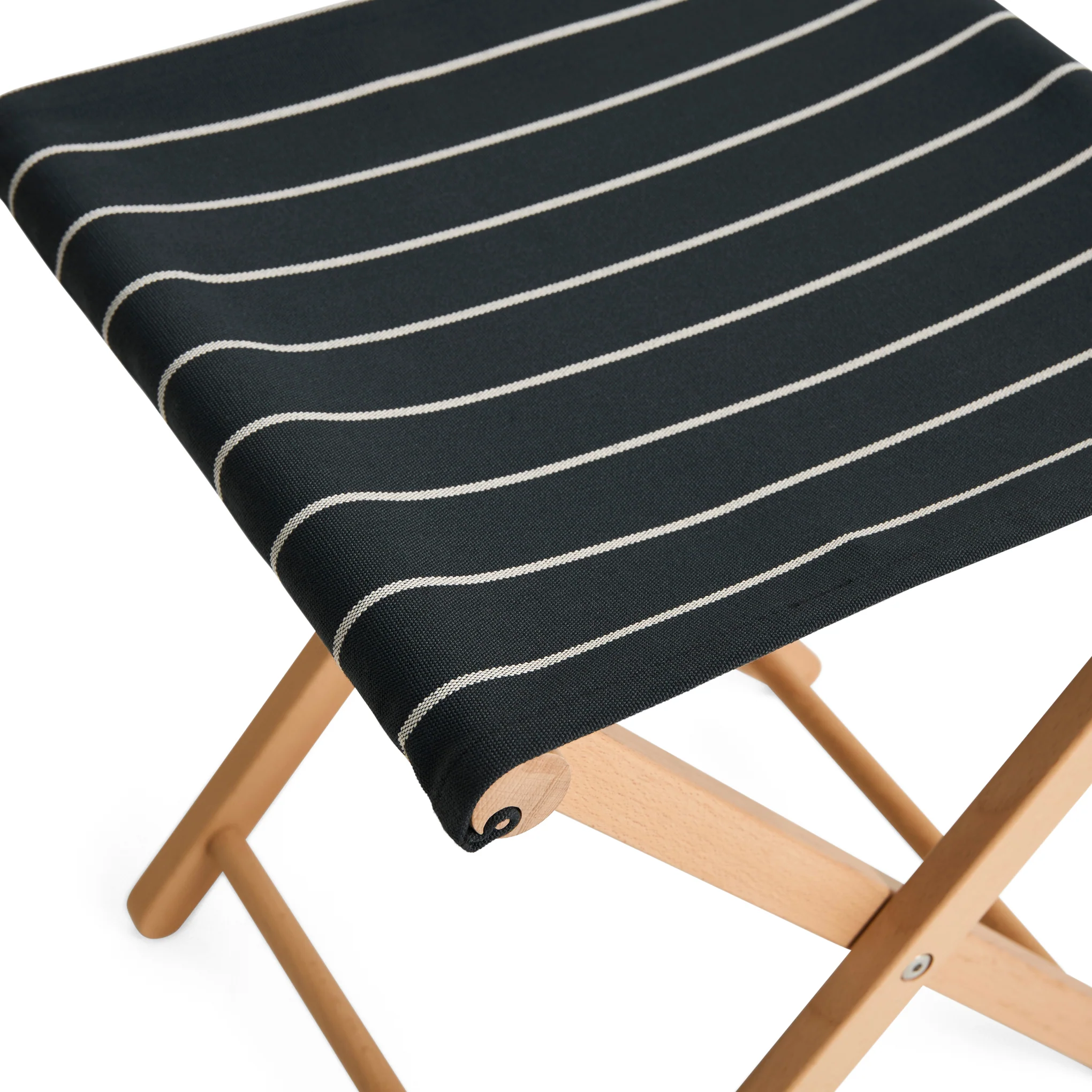 HAY Outdoor Market by Jasper Morrison Shop Folding Stool - Black/ Beige - Image 4