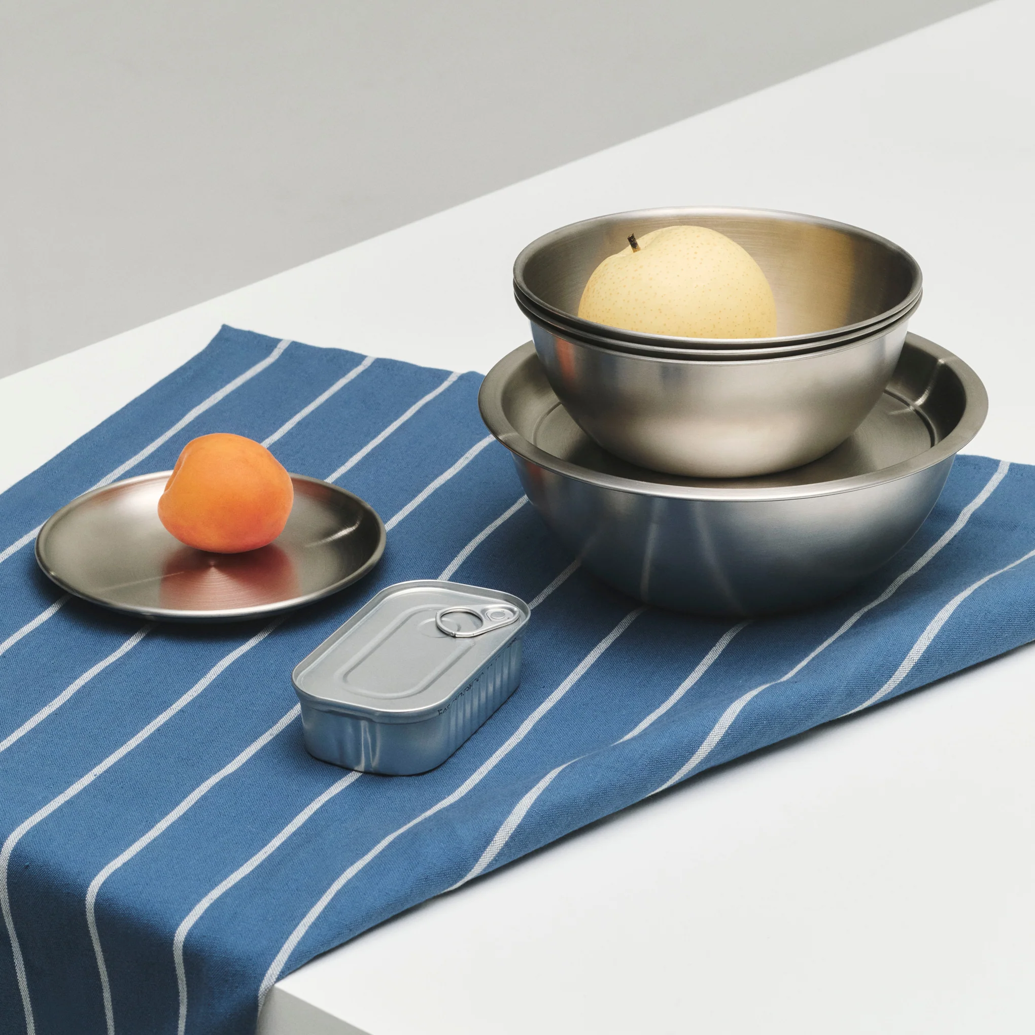 HAY Outdoor Market by Jasper Morrison Shop Tea Towels - Set of 2 - Blue/ Beige - Image 3