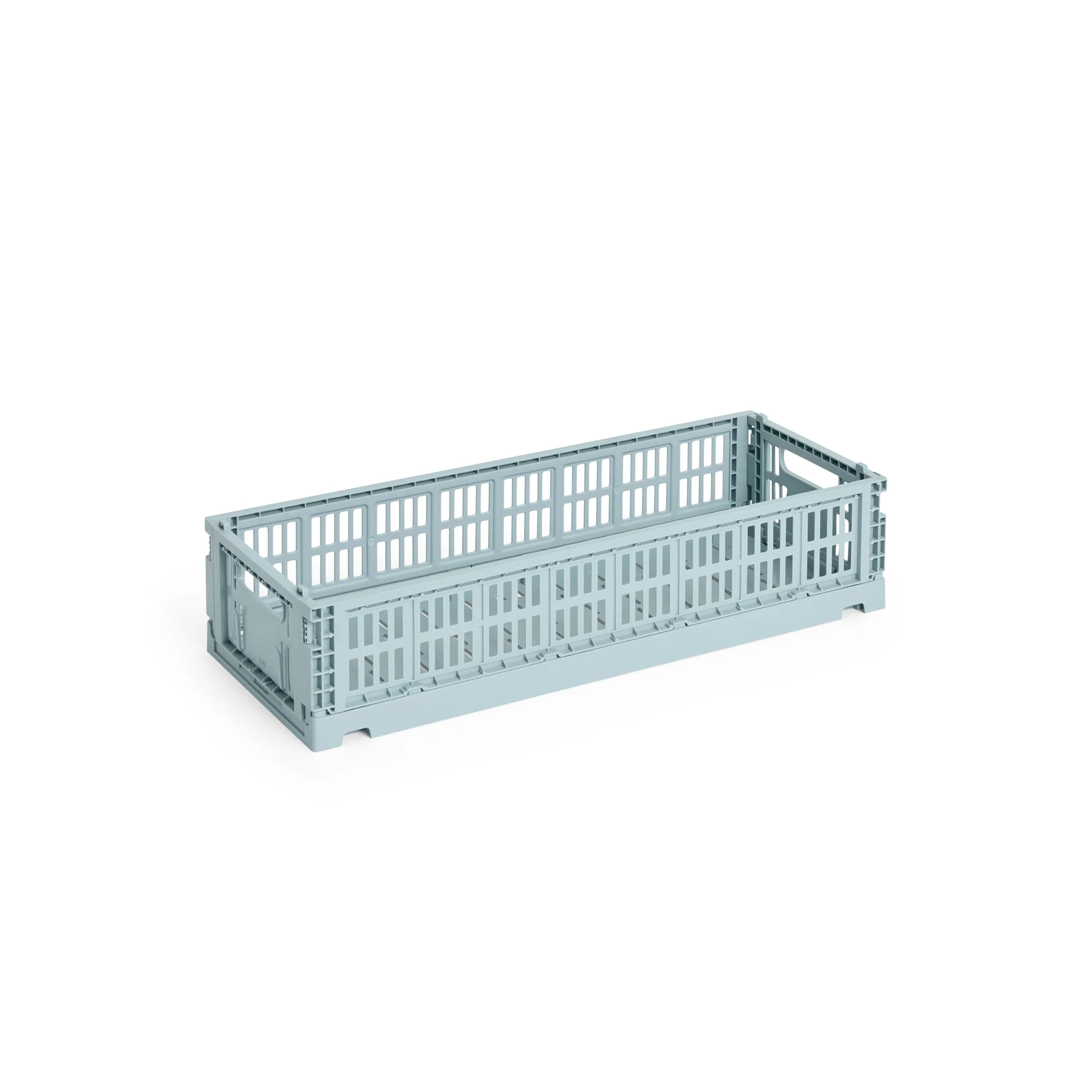 HAY Recycled Plastic Collapsible Color Crate - Dusty Blue - Image 2