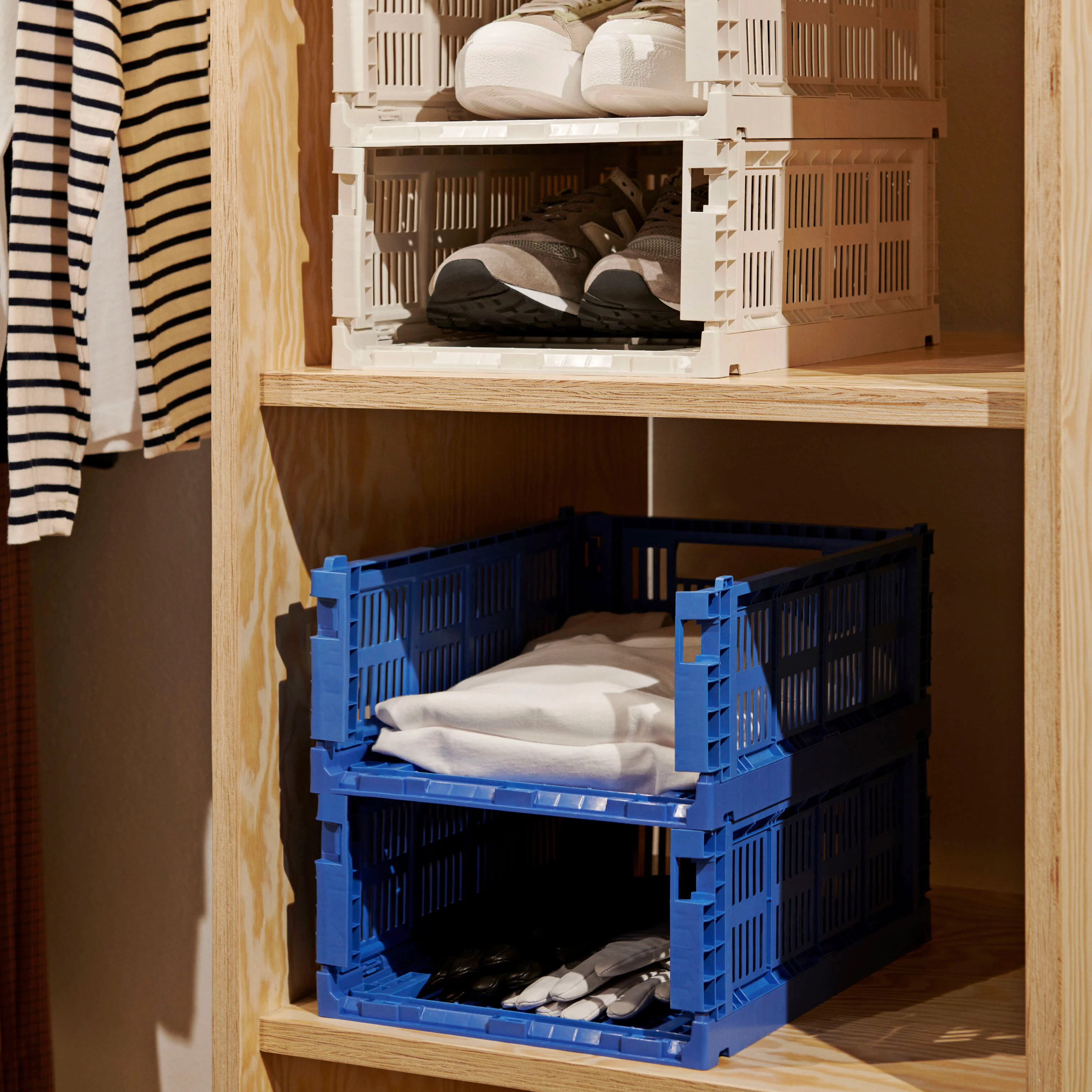 HAY Recycled Plastic Collapsible Color Crate - Off White - Image 10