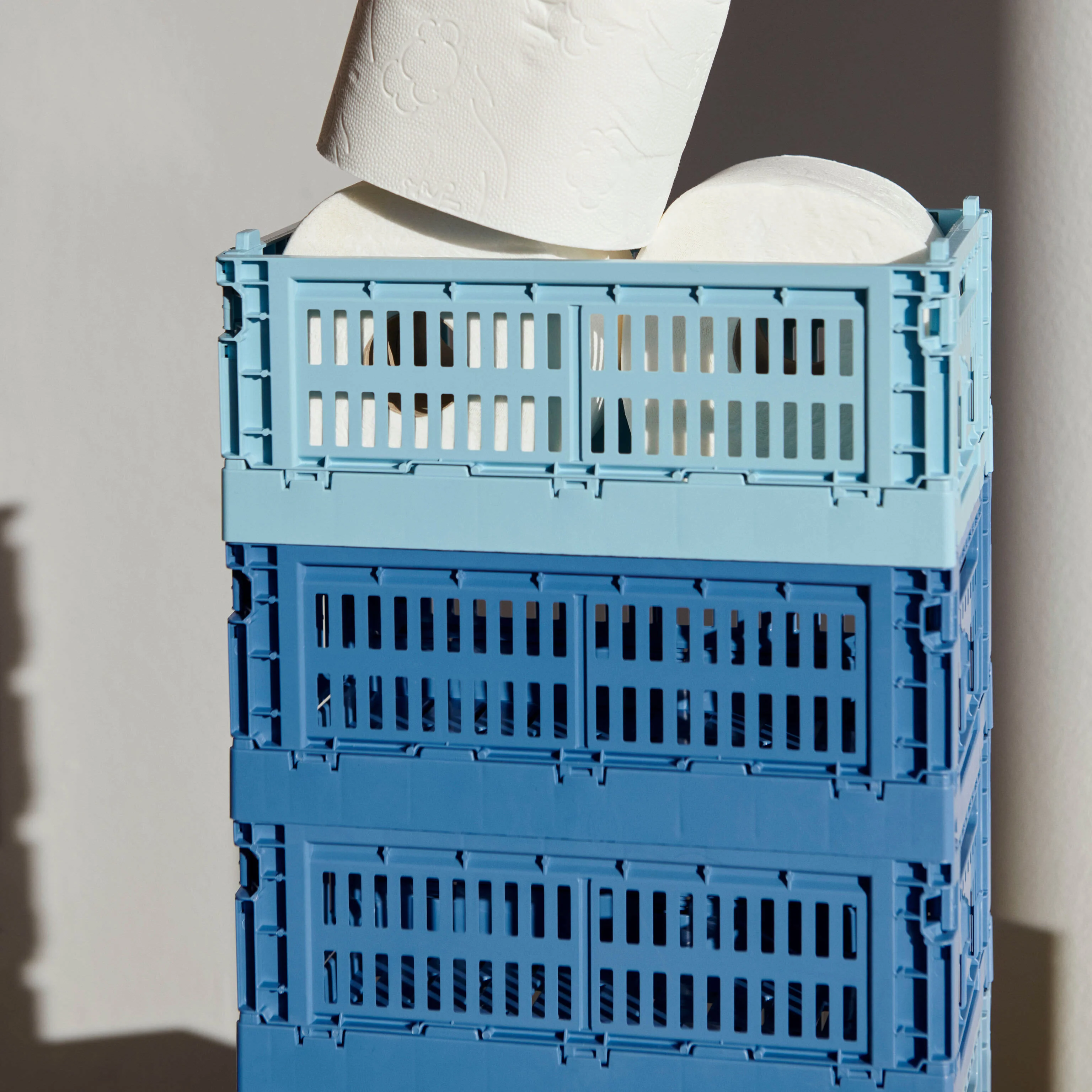 HAY Recycled Plastic Collapsible Color Crate - Off White - Image 9