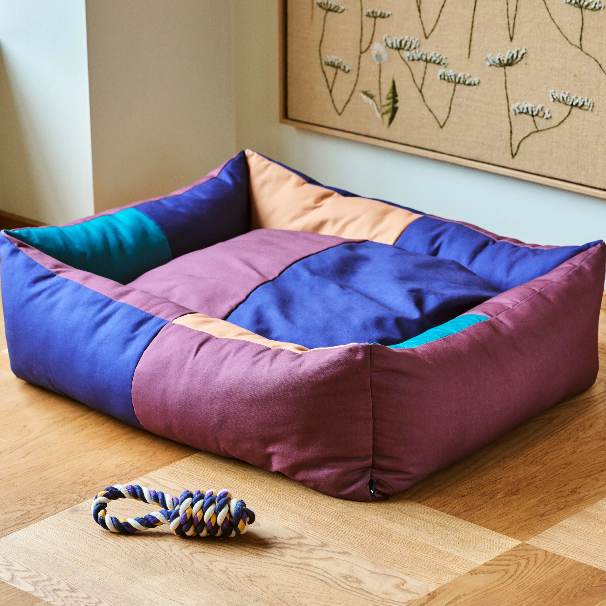 HAY Rope Toy for Dogs in Recycled Polyester - Blue/ Purple/ Ochre - Image 4