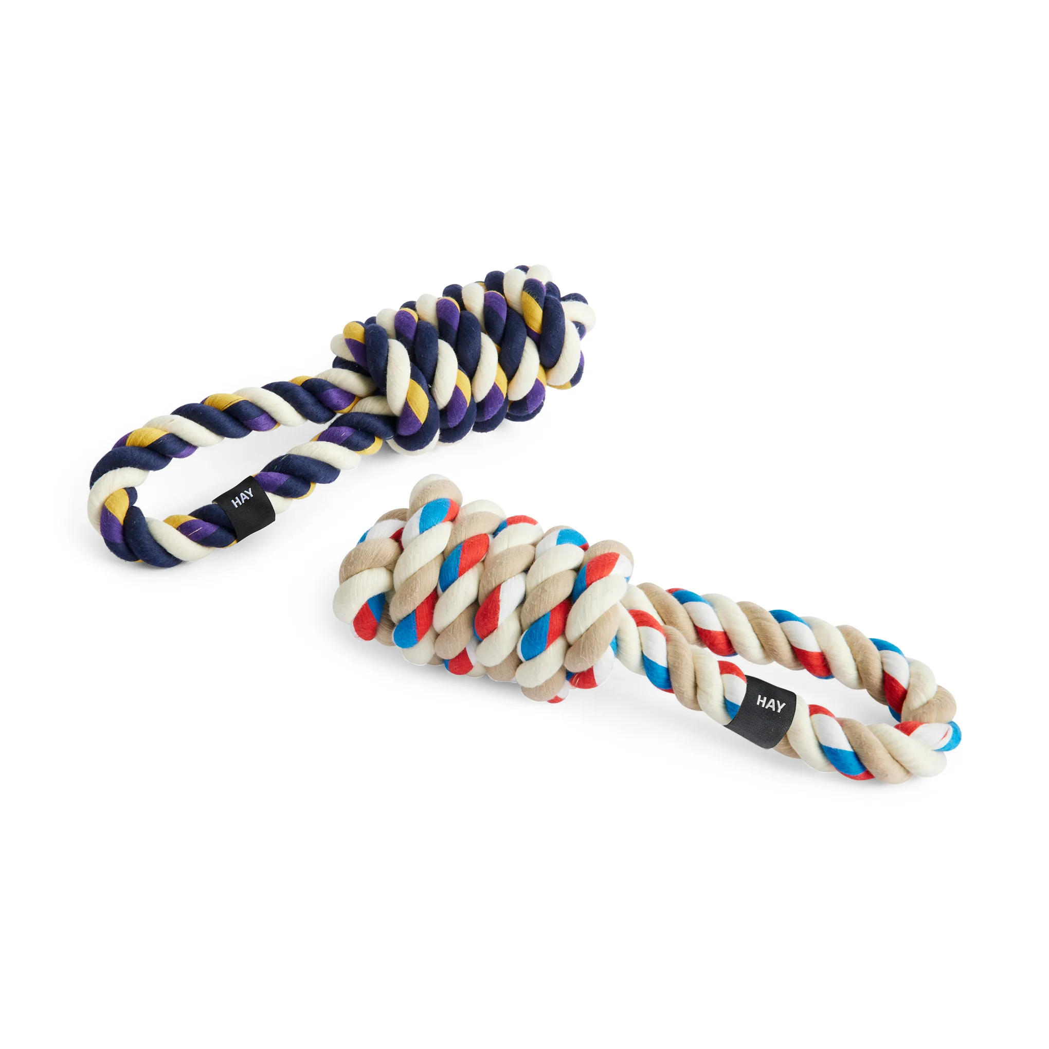 HAY Rope Toy for Dogs in Recycled Polyester - Blue/ Purple/ Ochre - Image 6