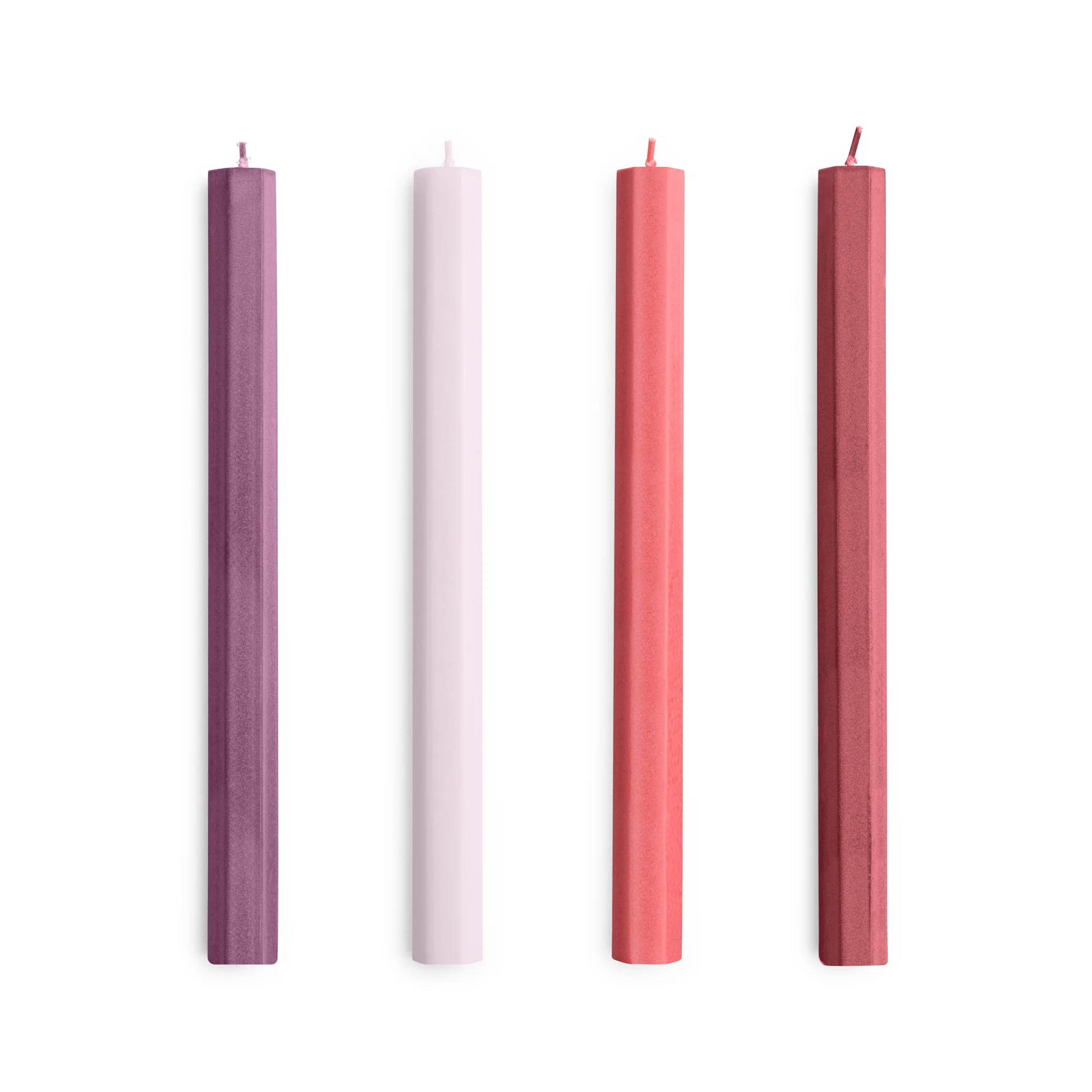 HAY Shape Candles - Set of 4 - Reds/ Bordeaux - Image 2