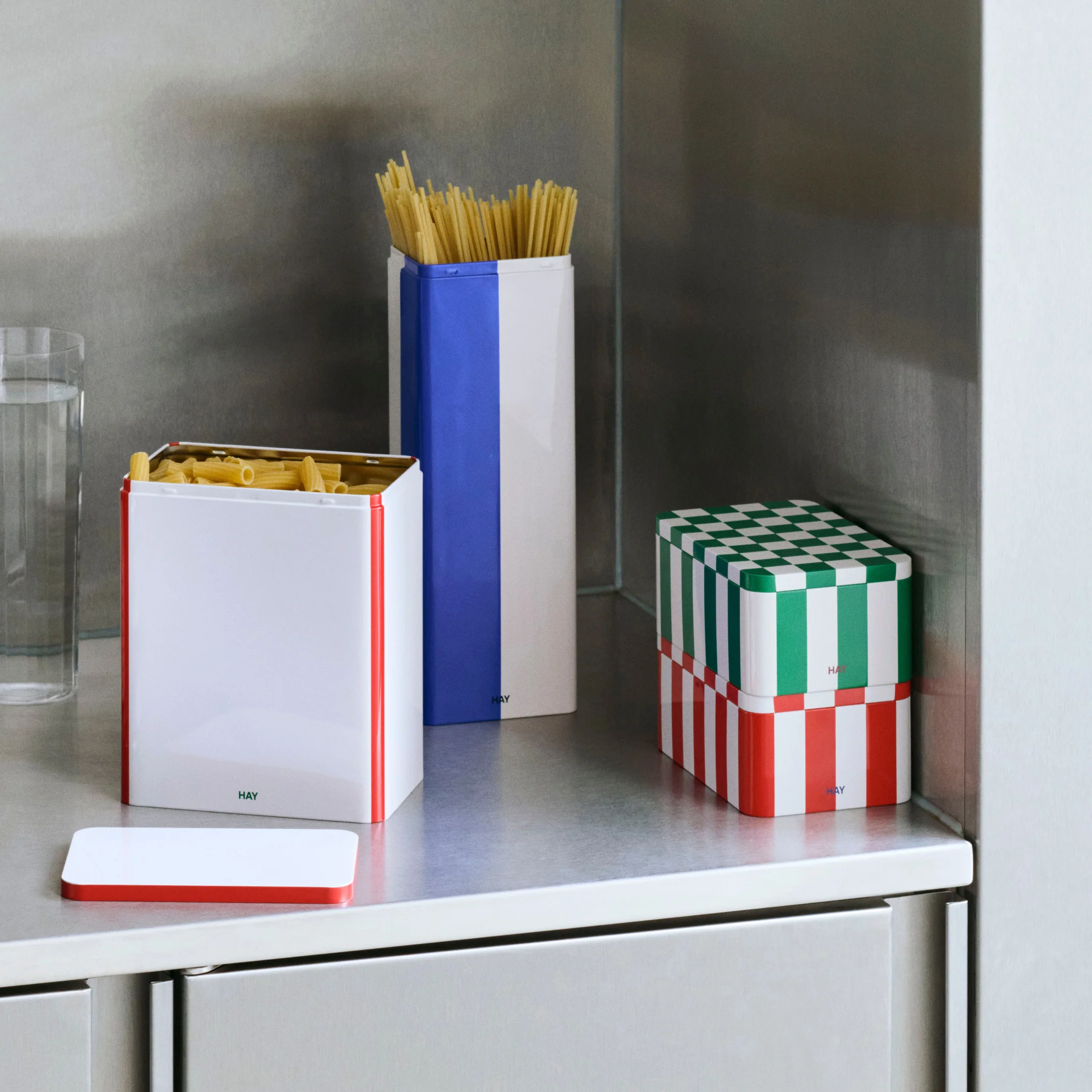HAY Tin Container - Red/ Off White - Image 3