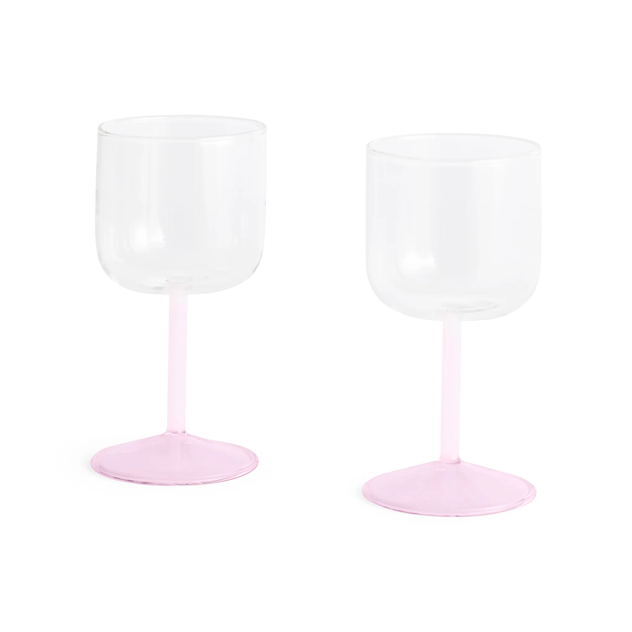 HAY Tint Wine Glasses - Set of 2 - Clear/ Jade Light Pink/ Light Pink