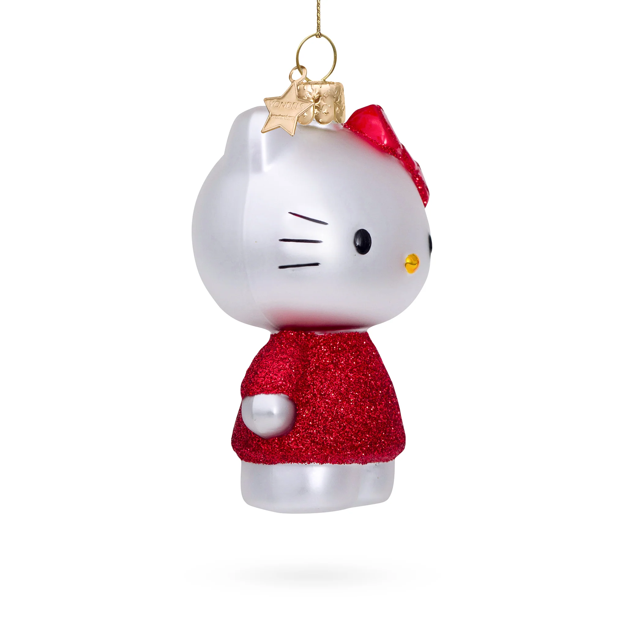 Hello Kitty Glass Holiday Ornament - Hello Kitty Red Dress - Image 3