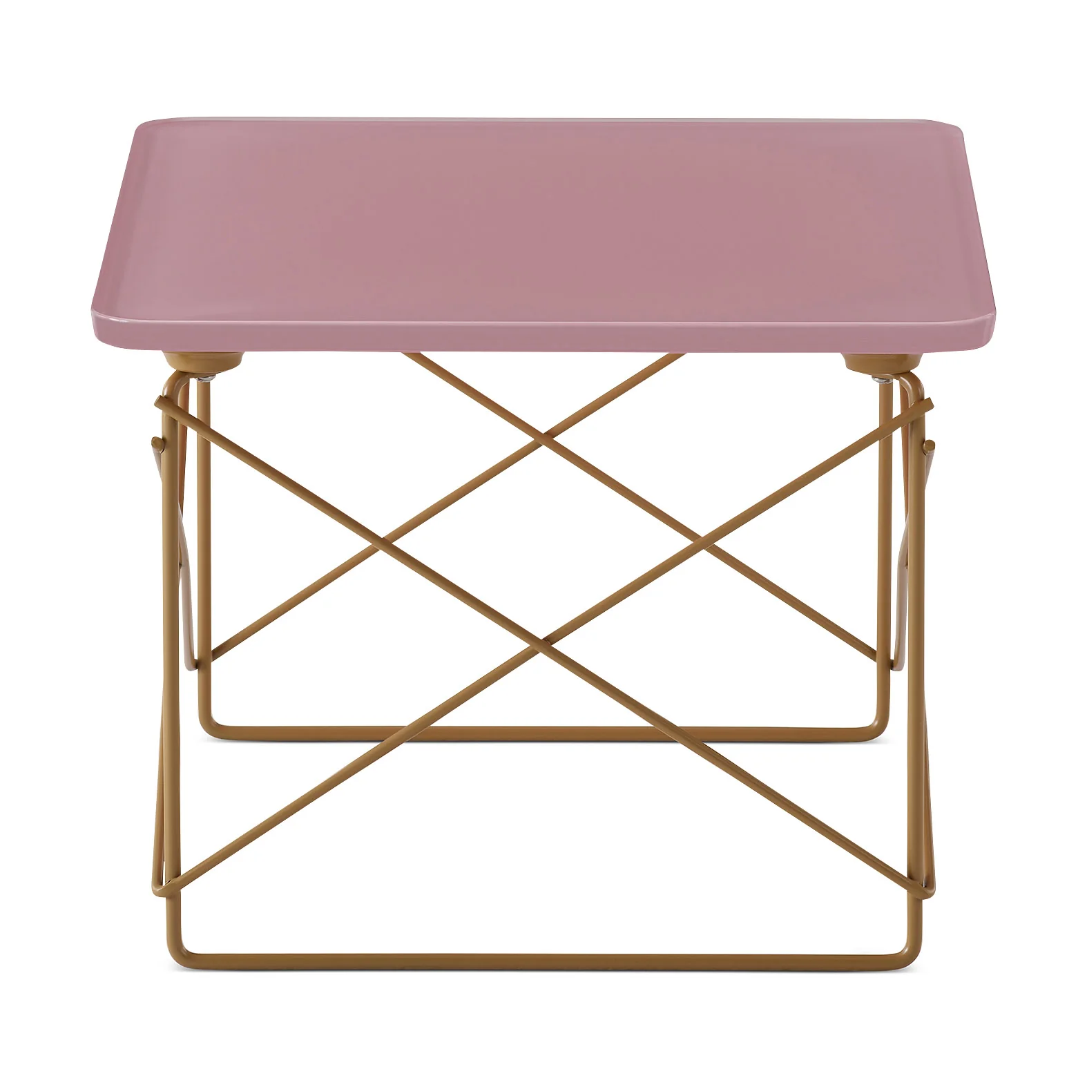Herman Miller x HAY Eames Wire Base Low Table - Powder Pink/ Toffee - Image 4