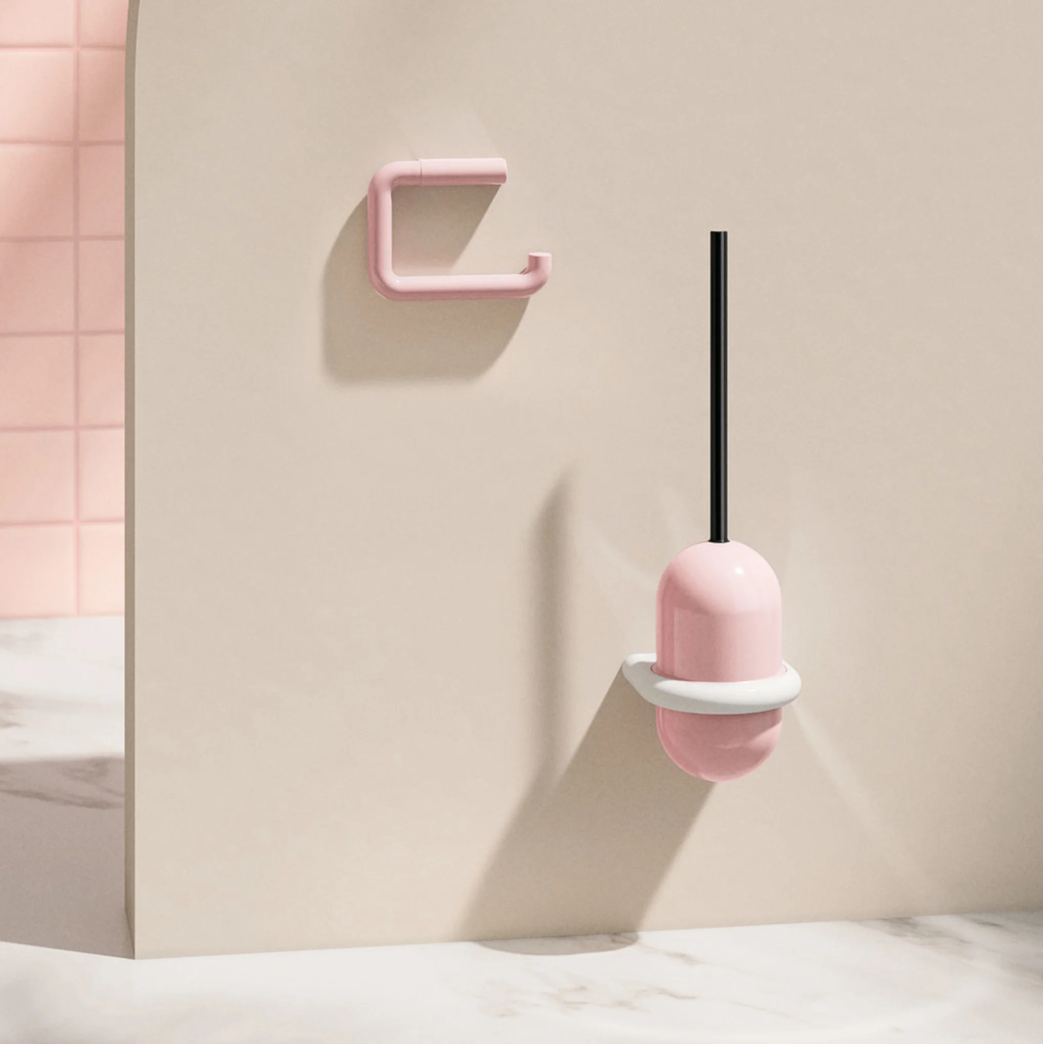 Barbie™ x Hewi Pink Toilet Brush - Barbie Pink/ White/ Black - Image 2