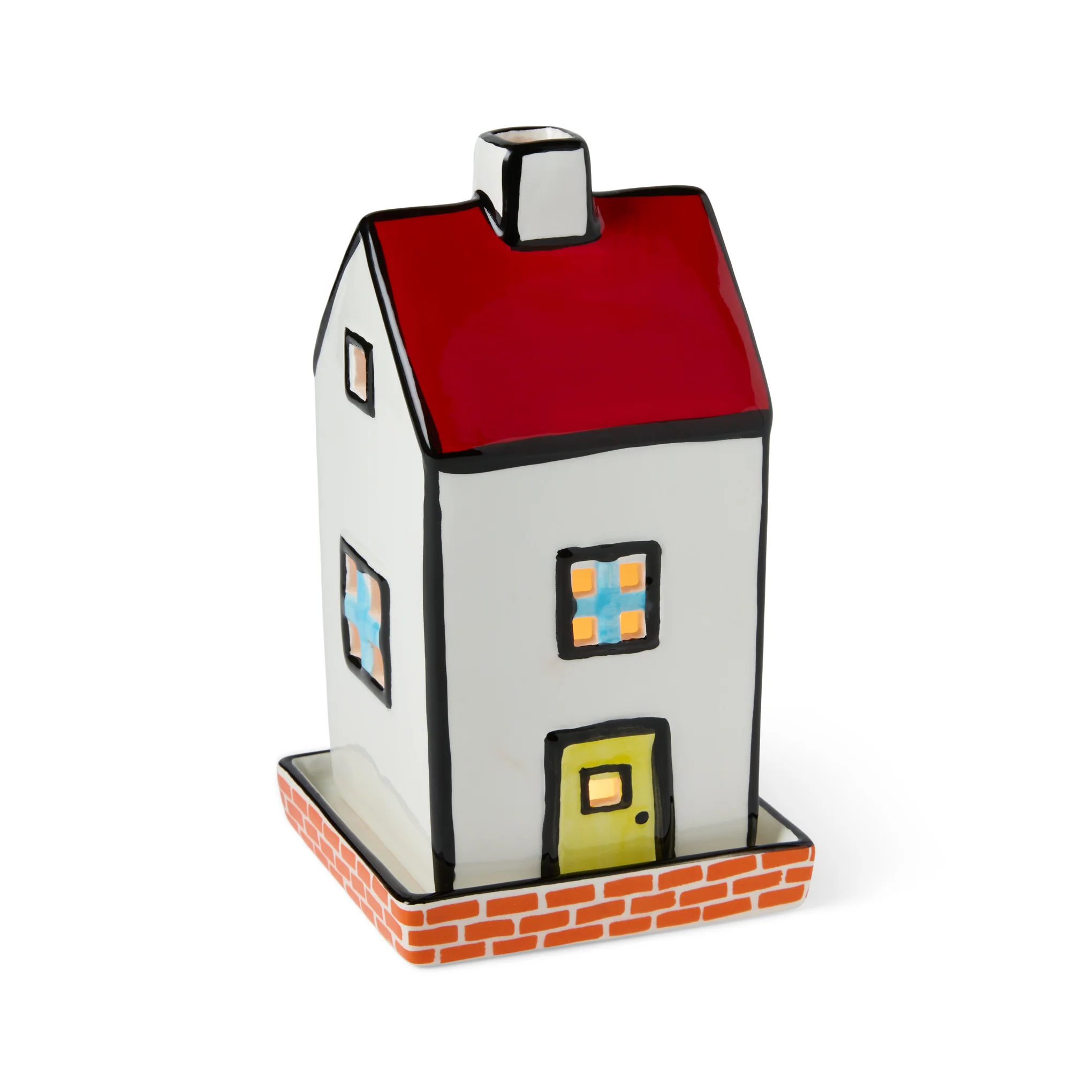 House Ceramic Tea Light Holder - Red