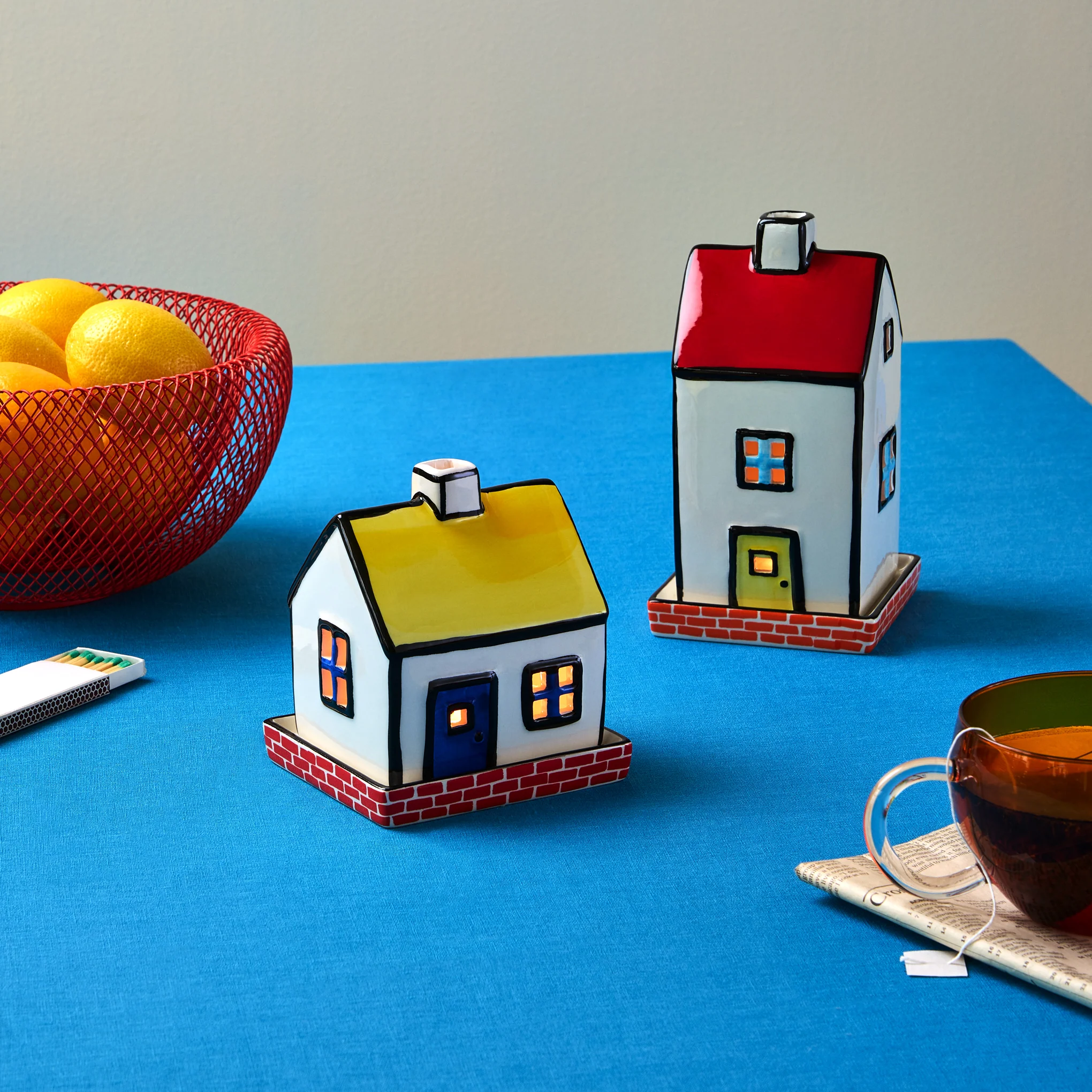 House Ceramic Tea Light Holder - Red - Image 2