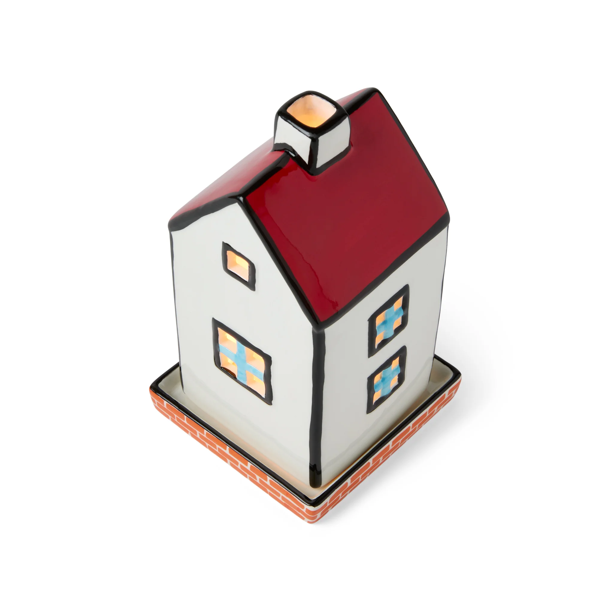 House Ceramic Tea Light Holder - Red - Image 4