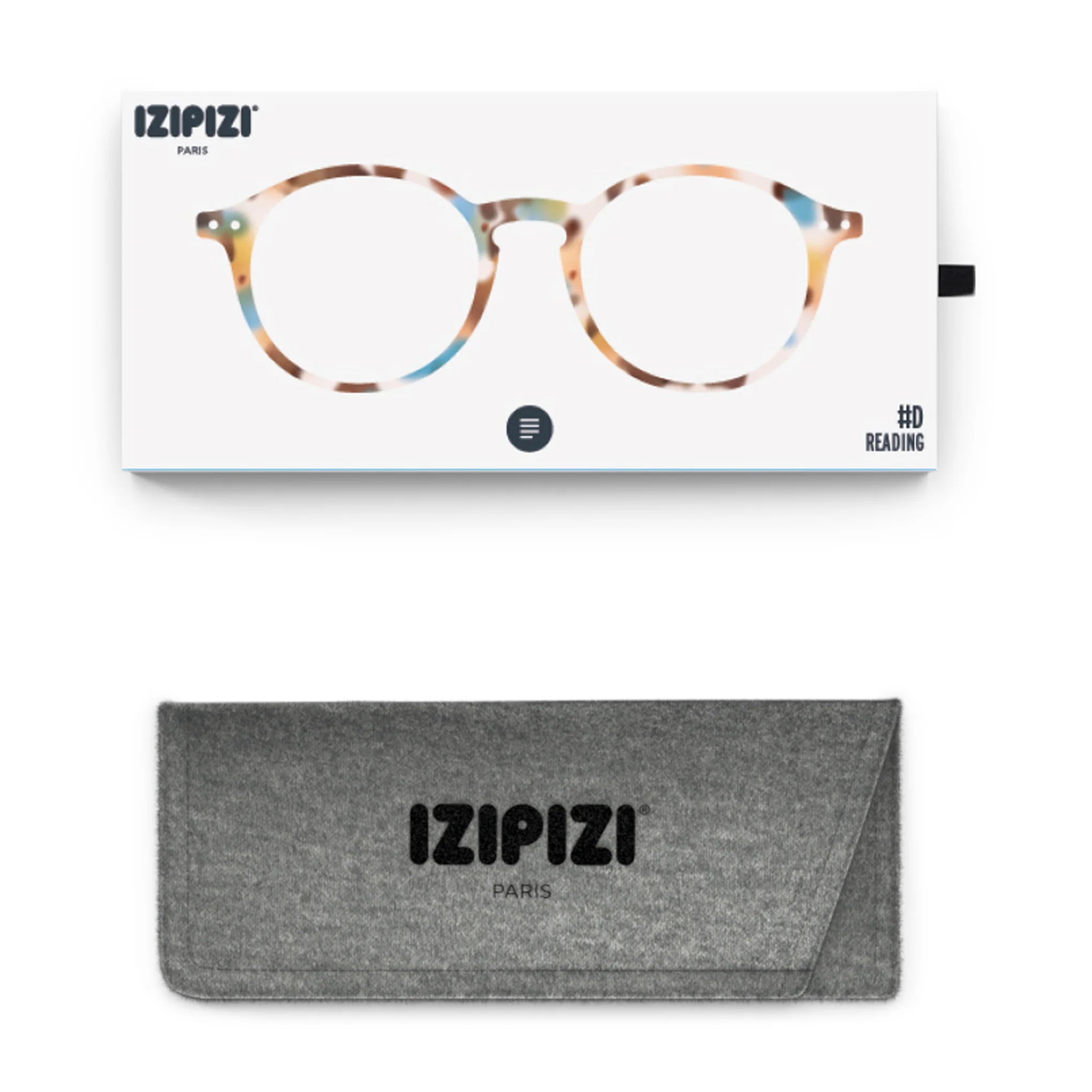 IZIPIZI Round Reading Glasses #D - Blue Tortoise - Image 4