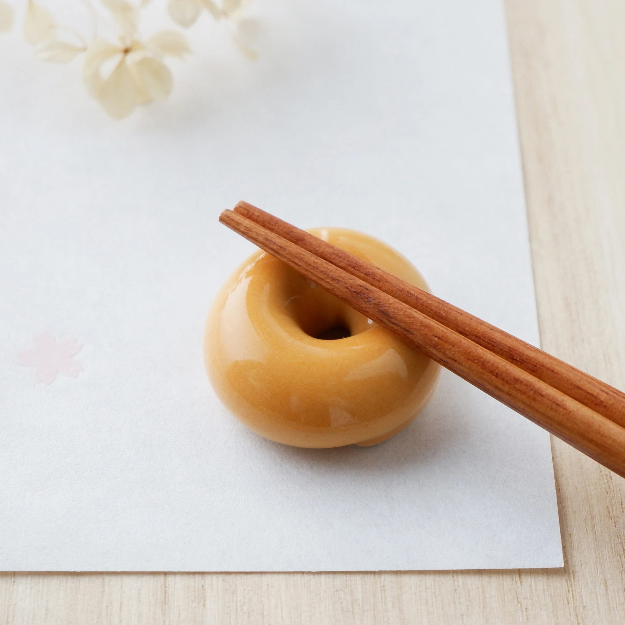 Japanese Ceramic Food Chopsticks Rest - Bagel - Image 3