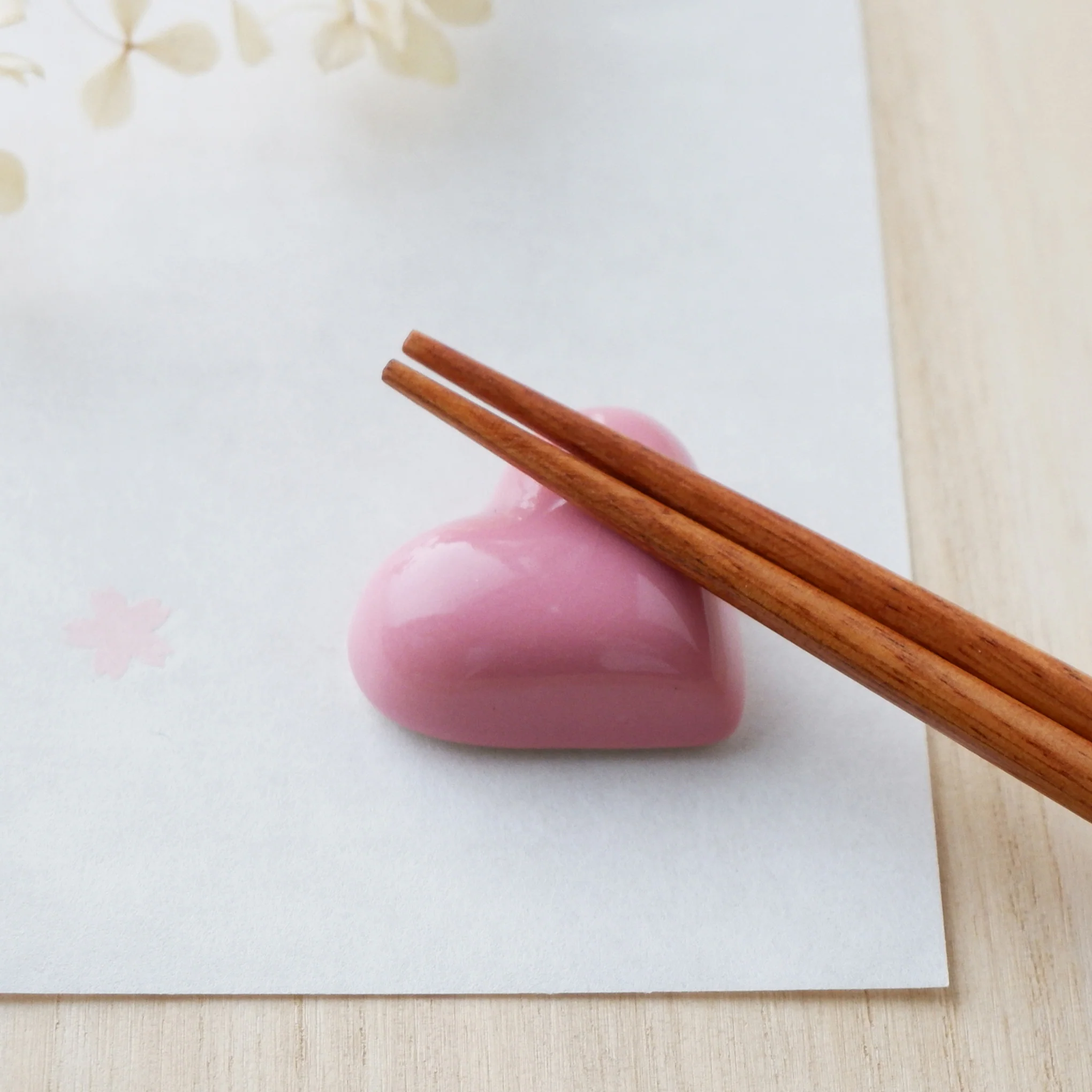 Japanese Ceramic Food Chopsticks Rest - Strawberry Heart Chocolate - Image 3