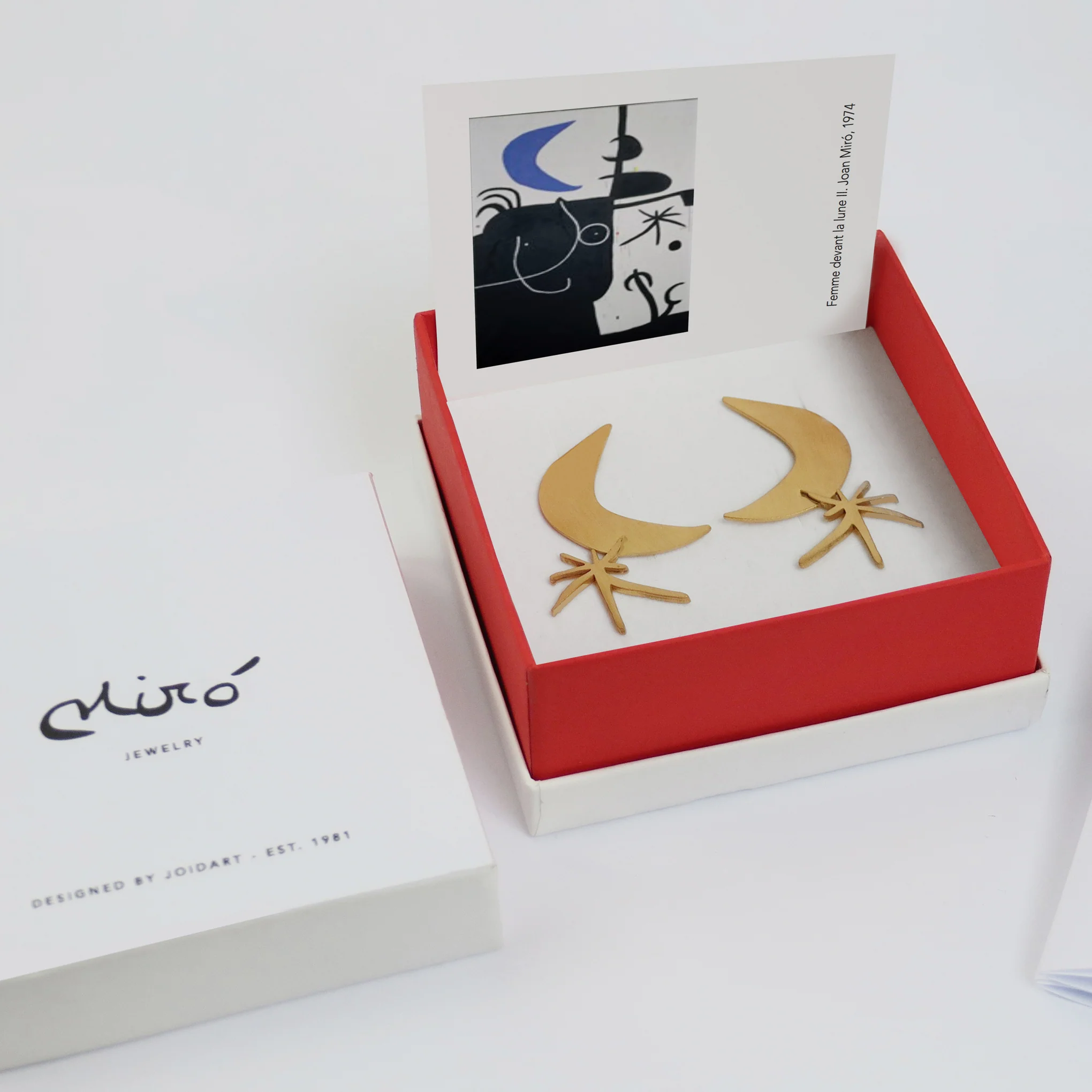 Joan Miró Gold-Plated Moon & Star Earrings - Image 5