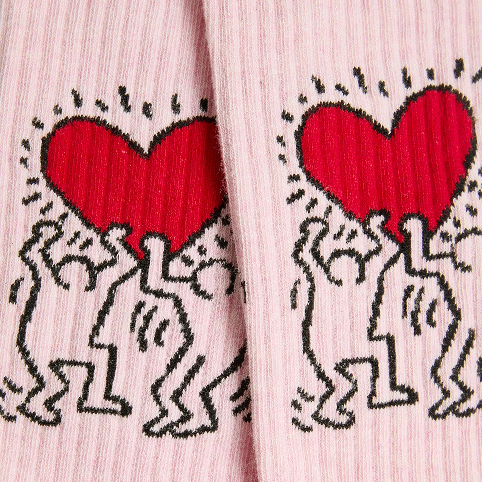 Keith Haring Mid-Calf Socks - Pink - Image 3