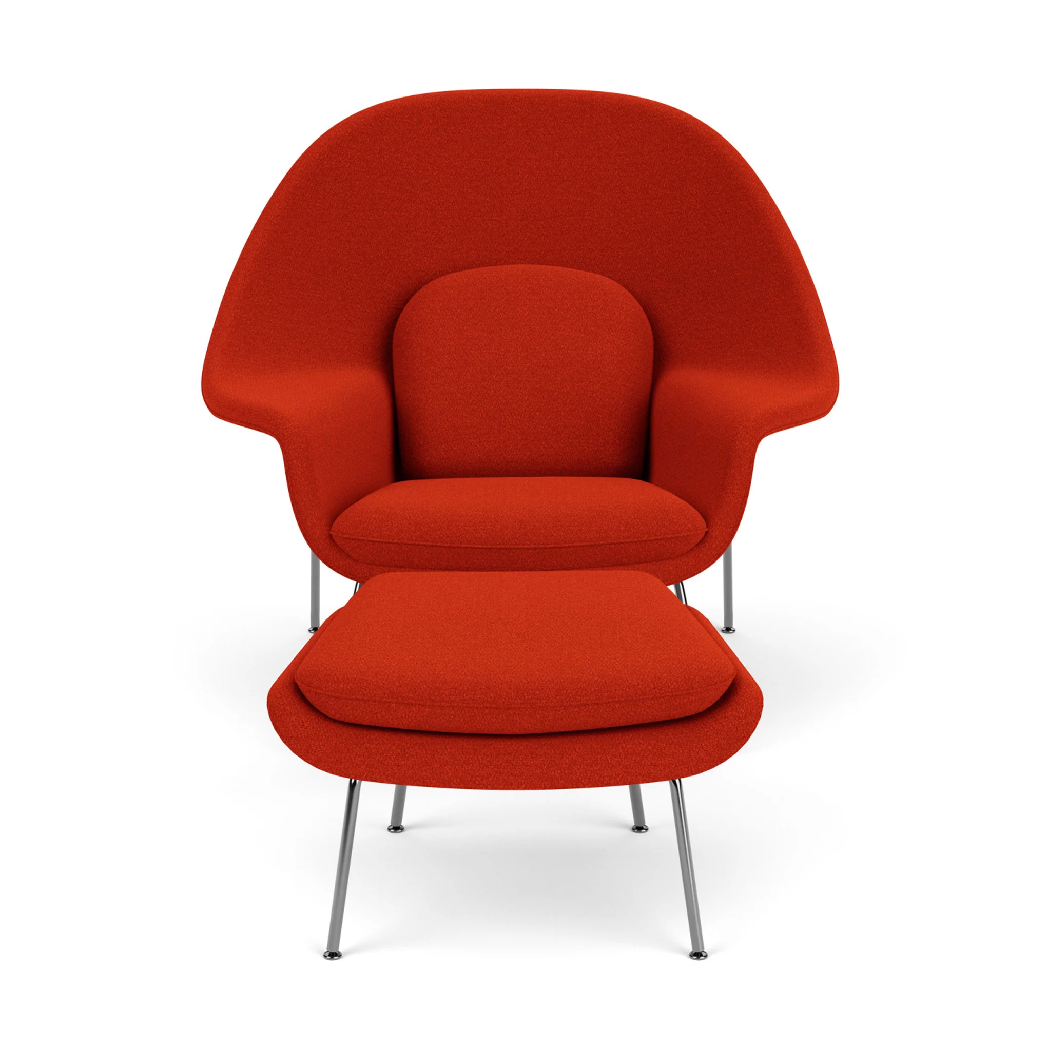 Knoll Womb Lounge Chair & Ottoman by Eero Saarinen - Red - Image 3