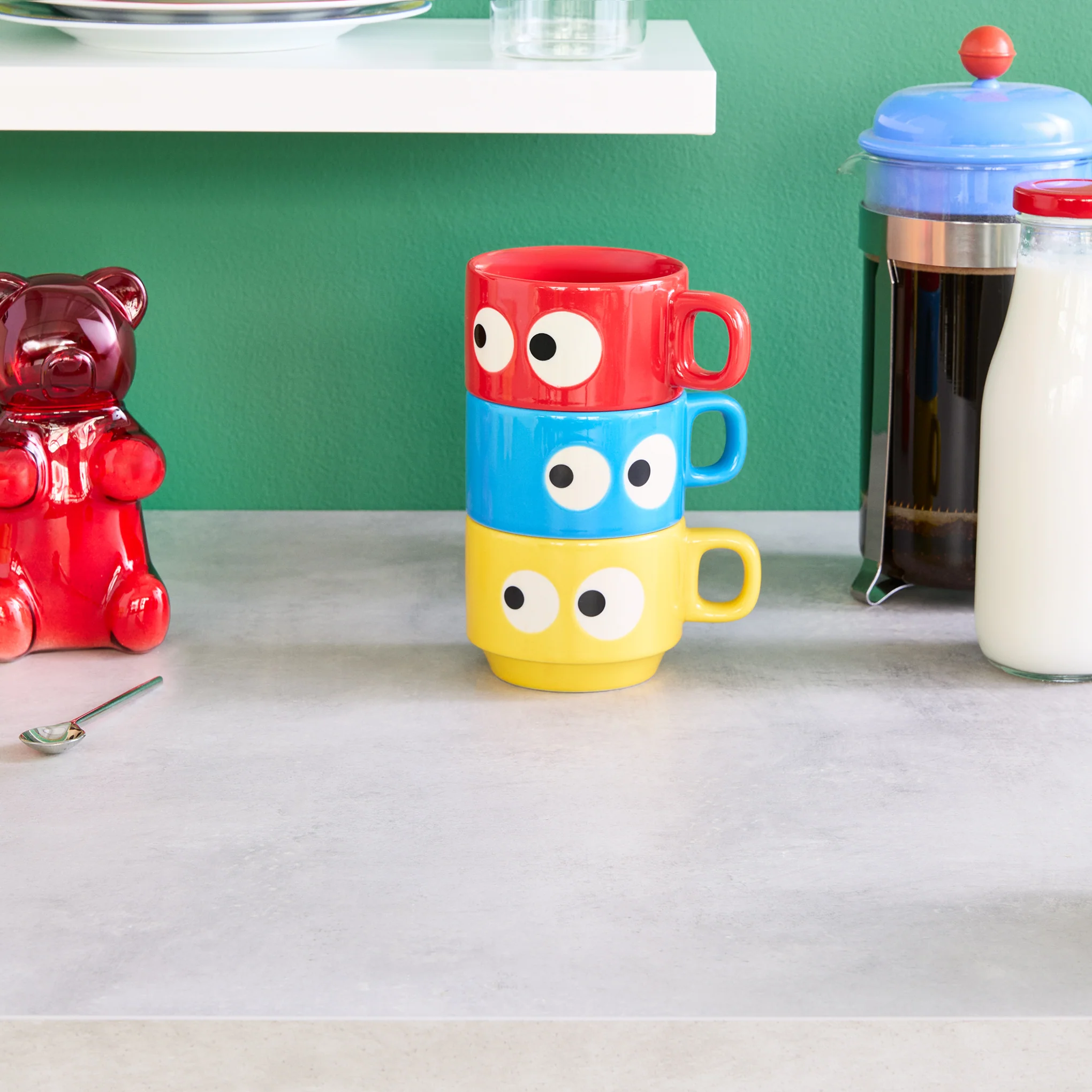 Kyoro Kyoro Stoneware Stacking Mugs - Set of 3 - Image 4