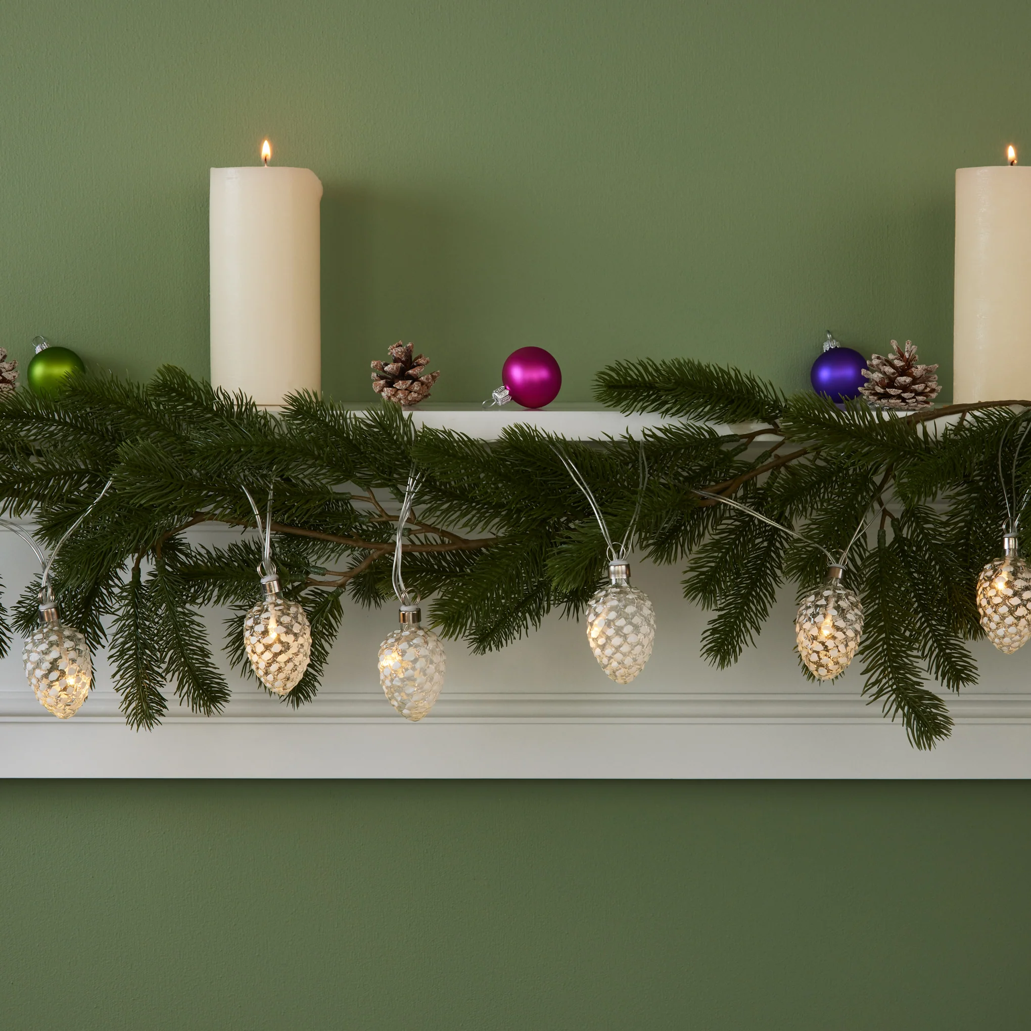 LED Holiday String Lights - Pinecone - Image 2