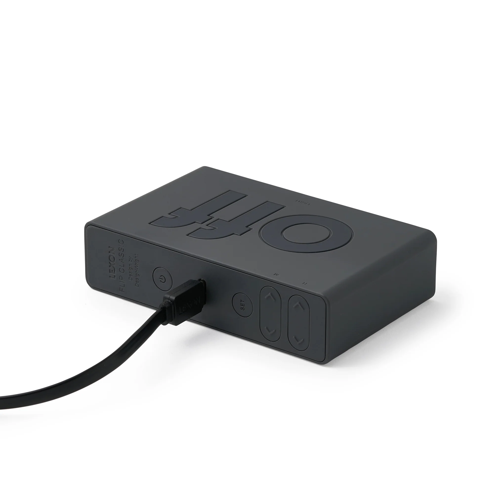 Lexon Flip Rechargeable Alarm Clock - Dark Grey - Image 6
