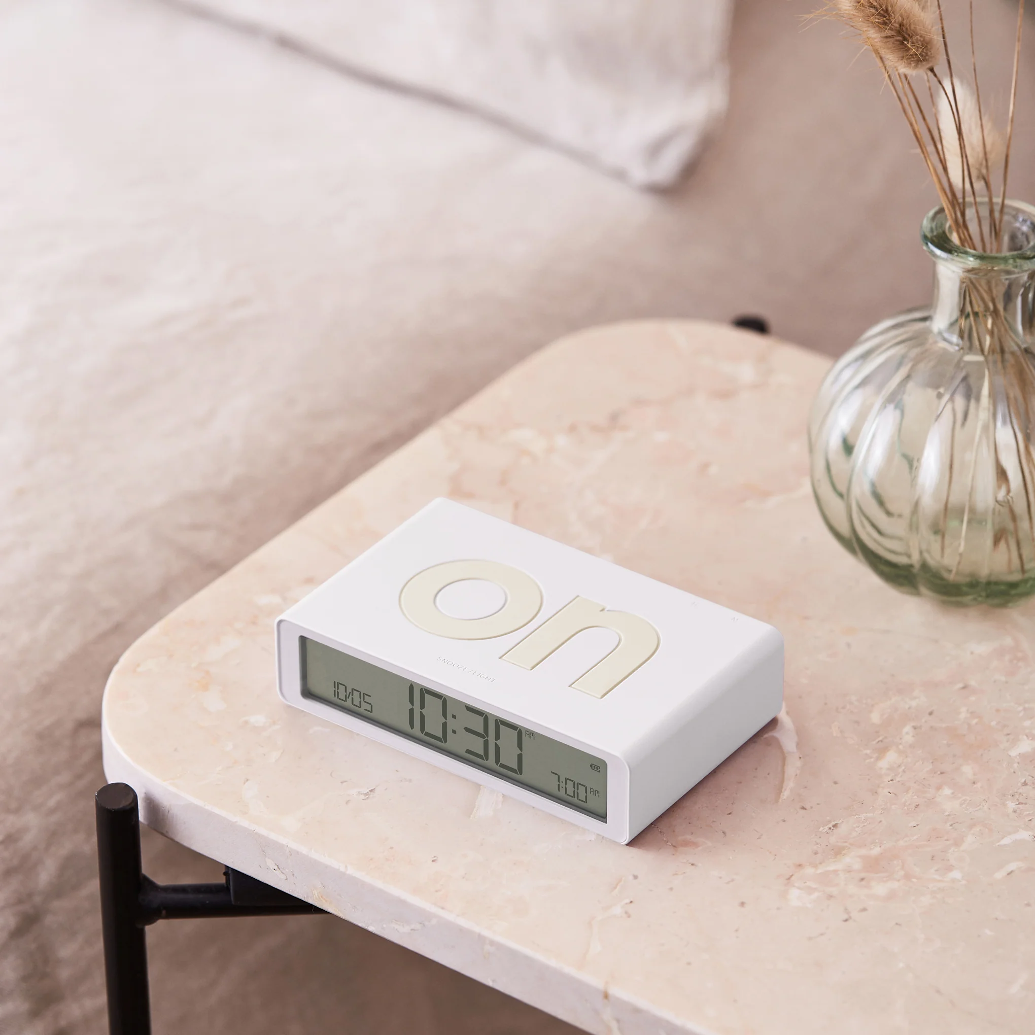 Lexon Flip Rechargeable Alarm Clock - White - Image 7