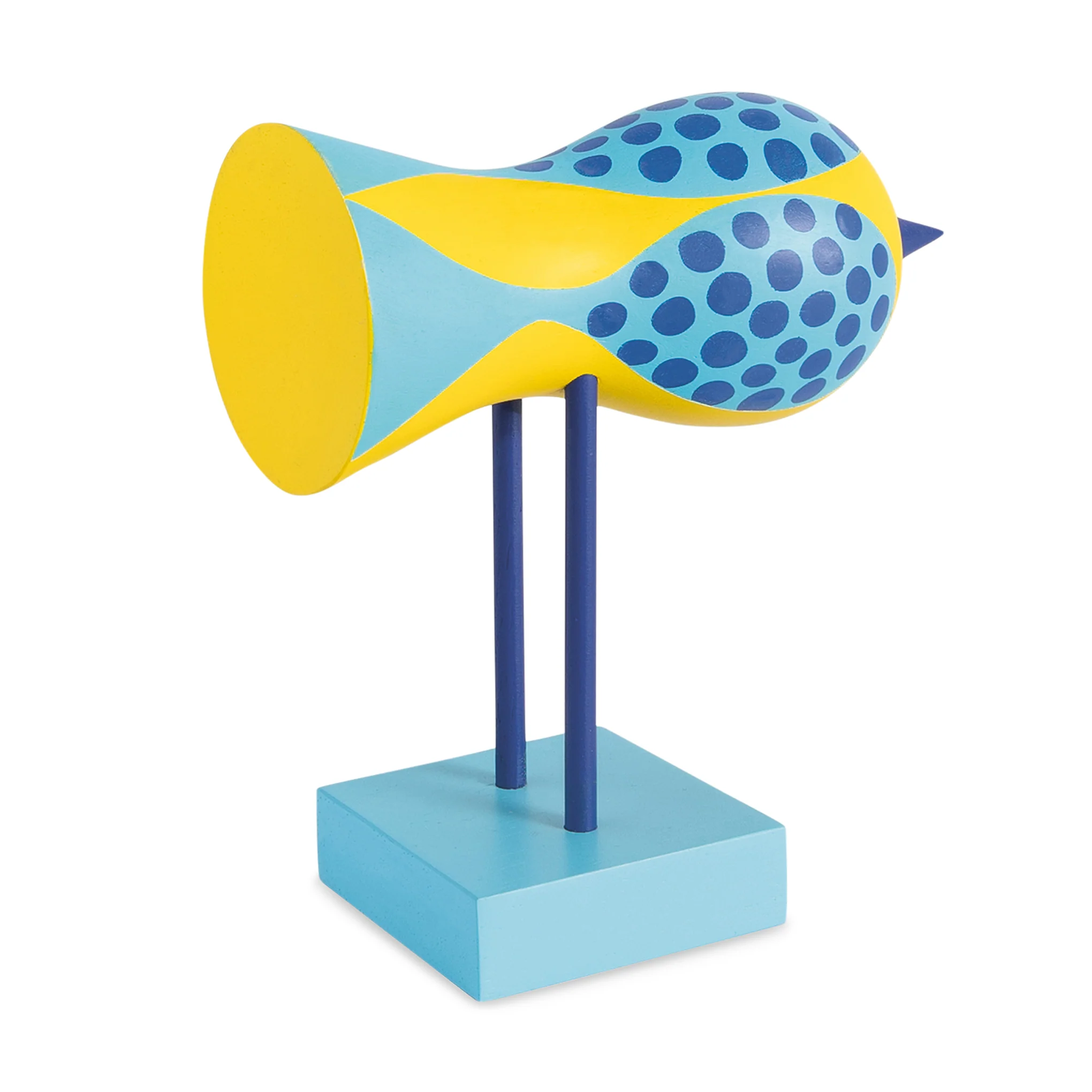 Lisa Larson Wooden Bird Object - Blue Base - Image 4