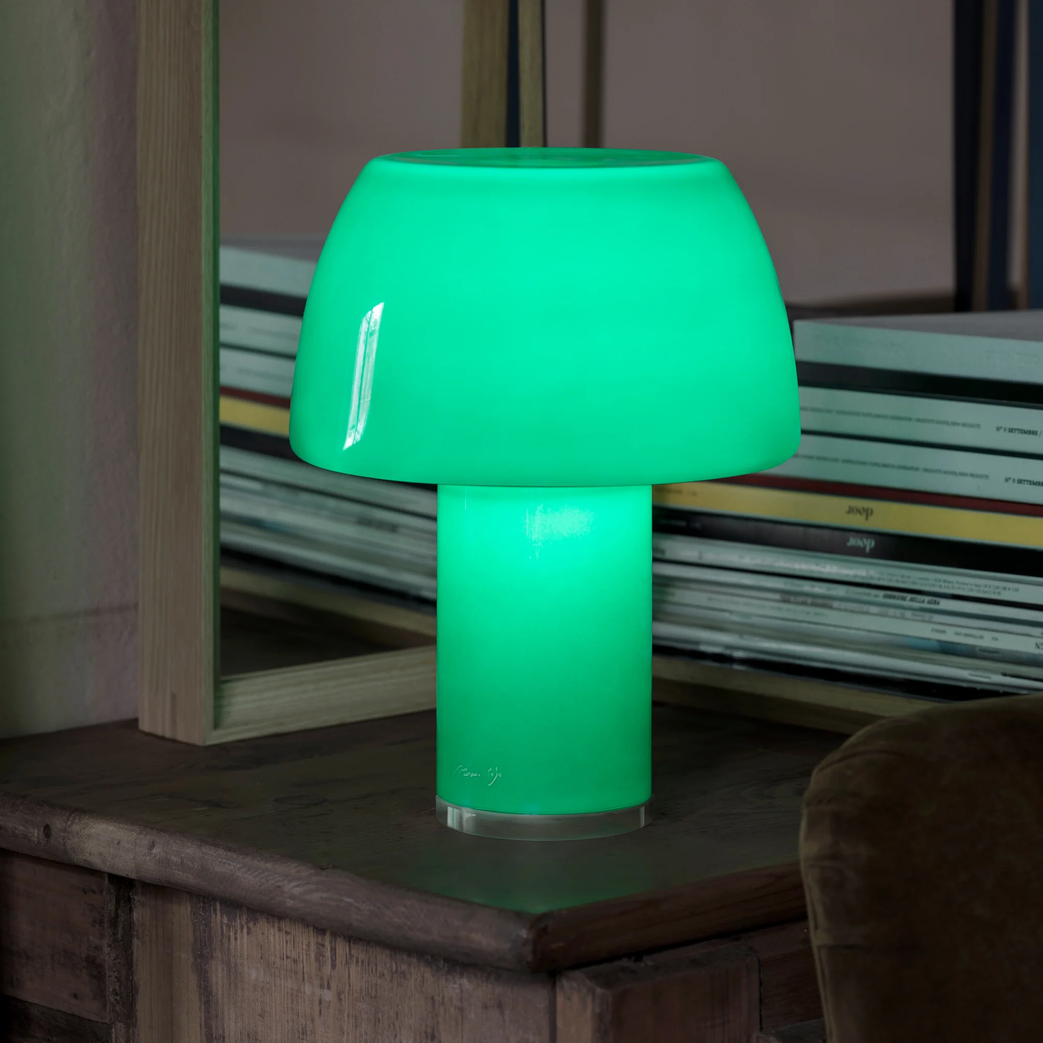 Lorosae Portable Glass Table Lamp - Orange - Image 2