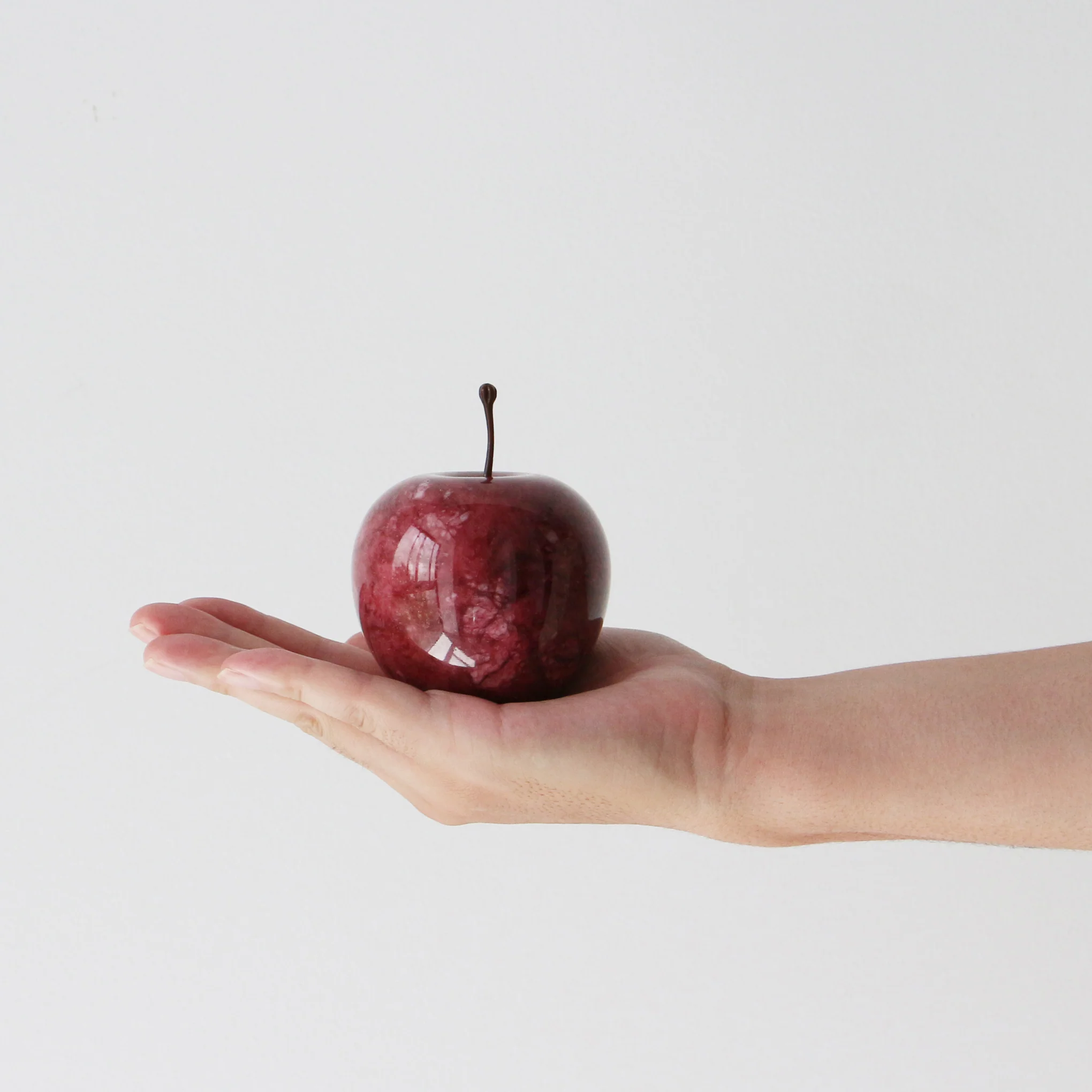 Marble Apple Paperweight - Red - Image 3