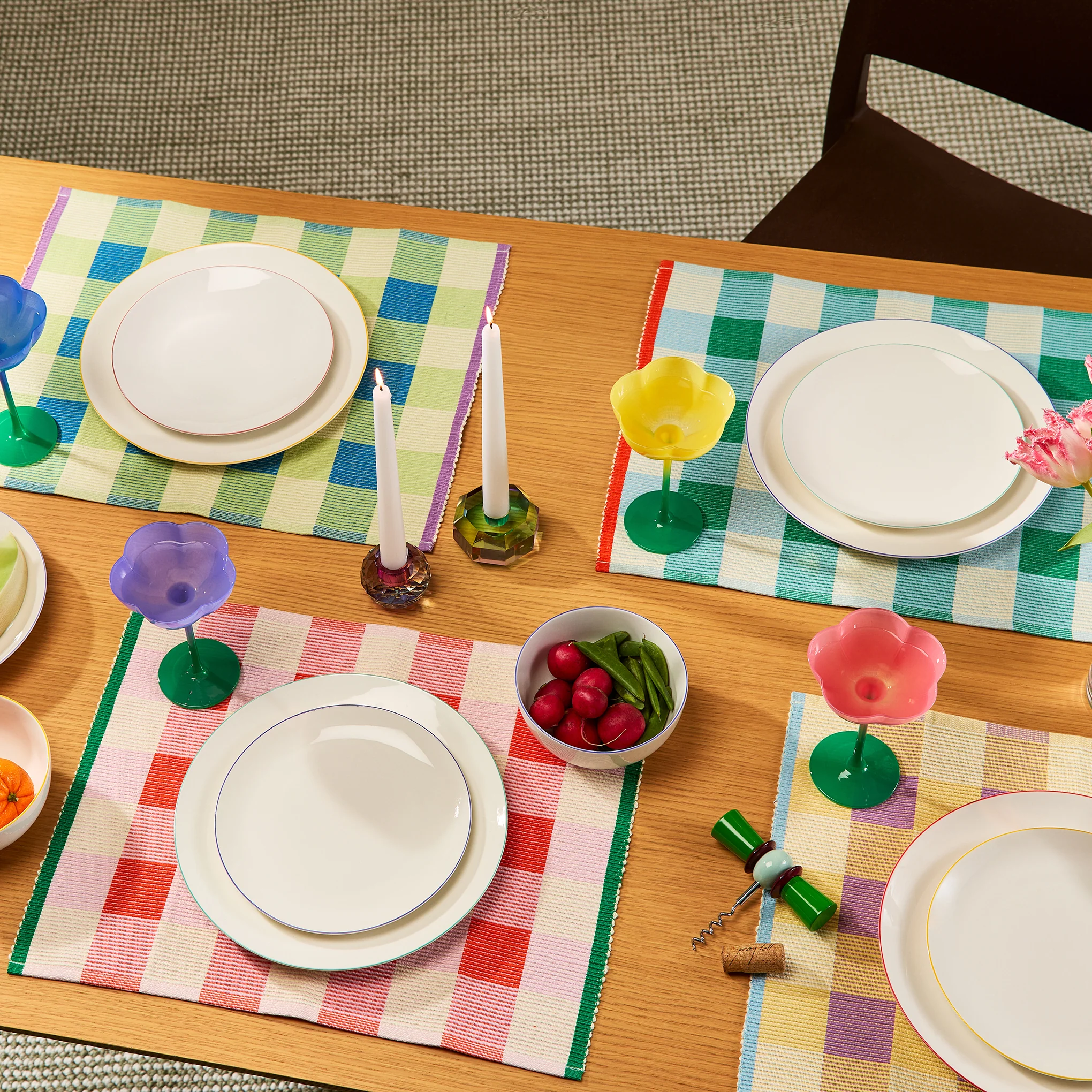 Merienda Plaid Cotton Placemats - Set of 4 - Image 2