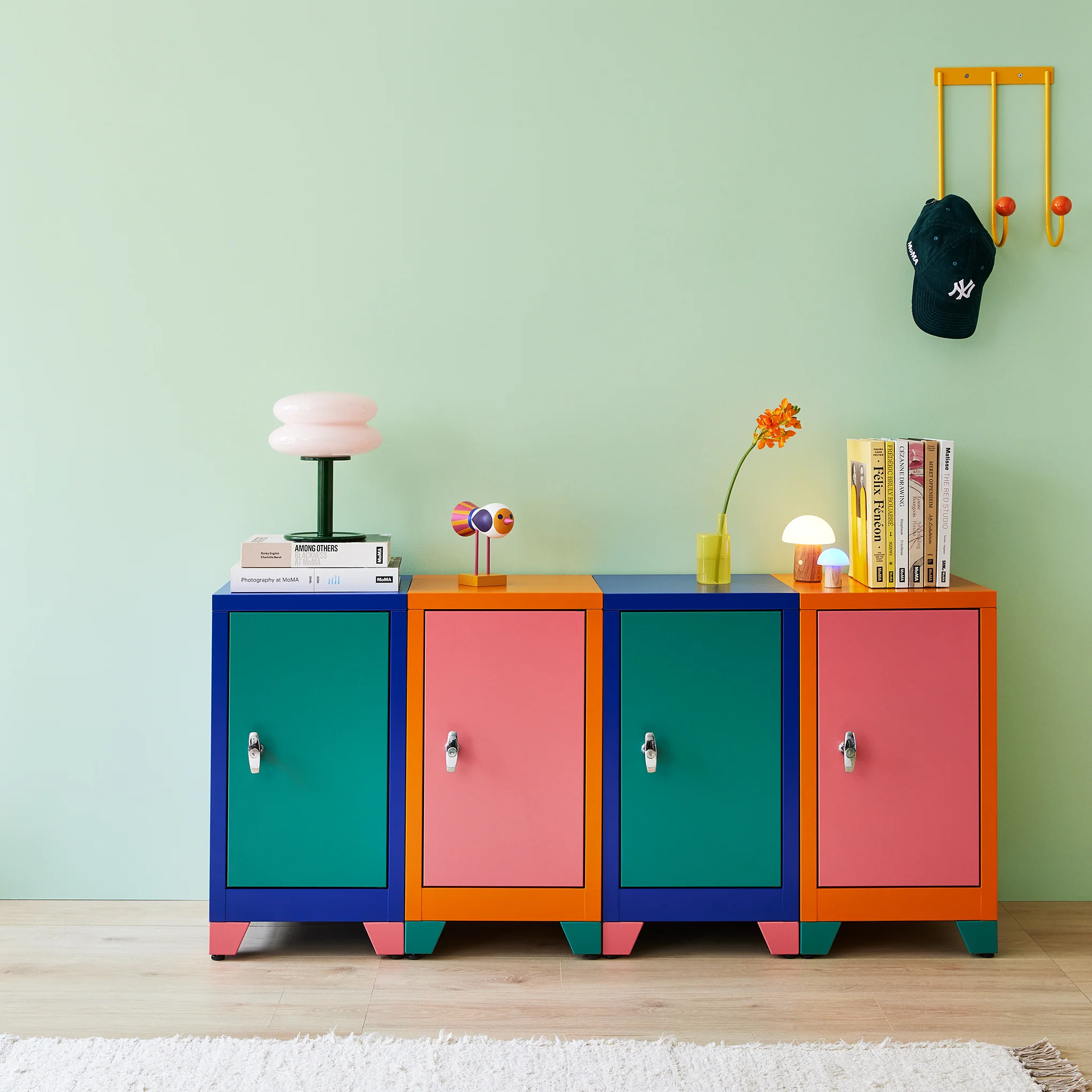 Metal Locker & Side Table - Green - Image 6
