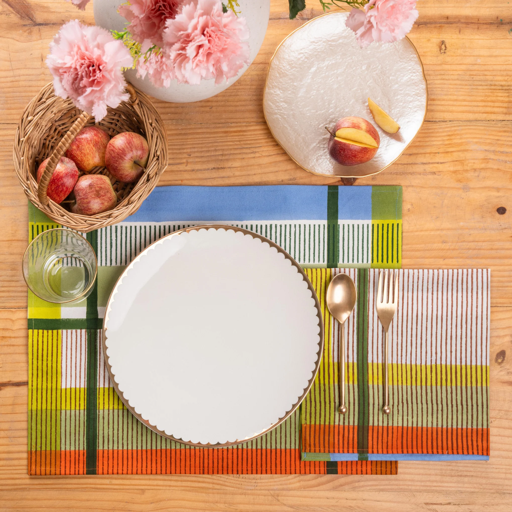 Modernist Stripe Cotton Table Linens - Napkins S/4 - Image 2