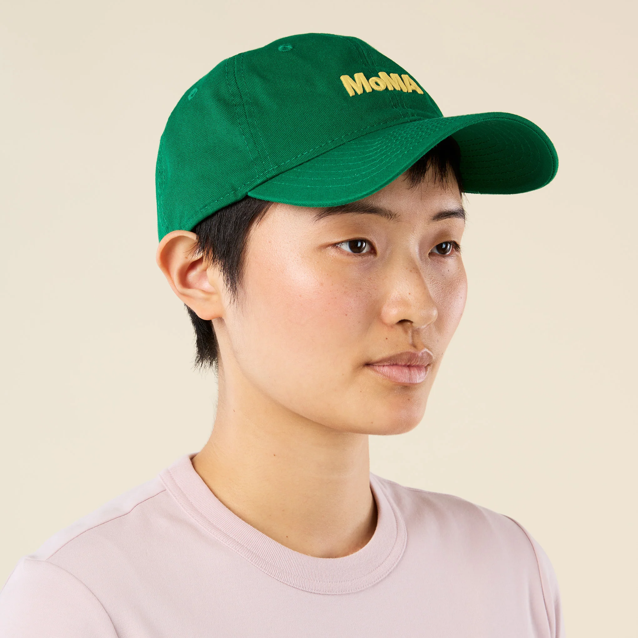Colorful MoMA Adjustable Baseball Cap - Kelly Green/ Yellow - Image 4