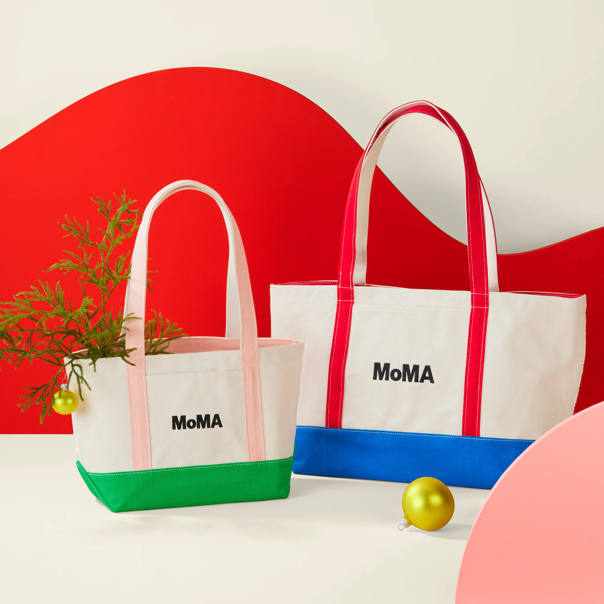 MoMA Baggu Heavyweight Canvas Tote - Green/ Yellow - Image 7