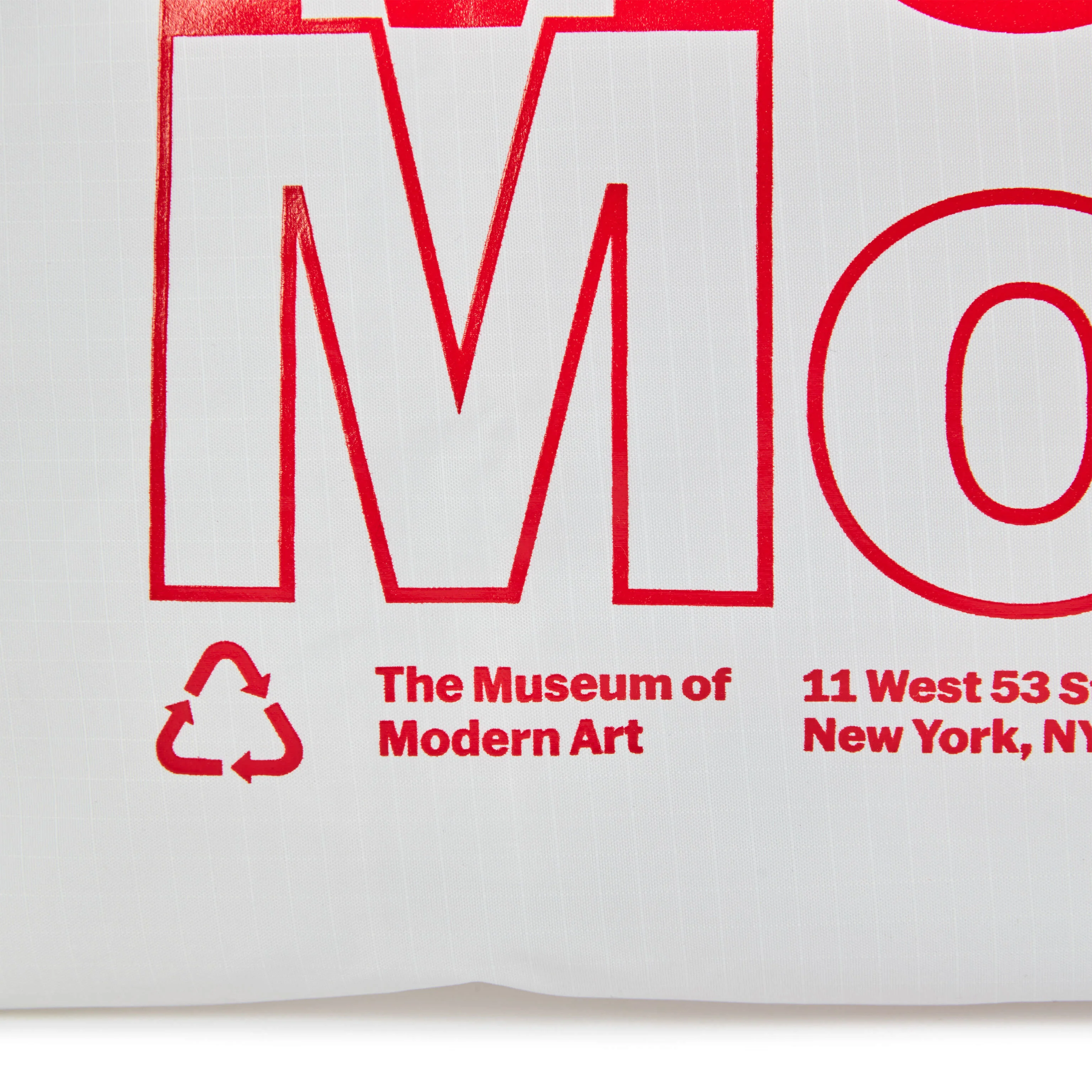 MoMA Baggu Recycled Nylon Standard Tote Bag - White - Image 4