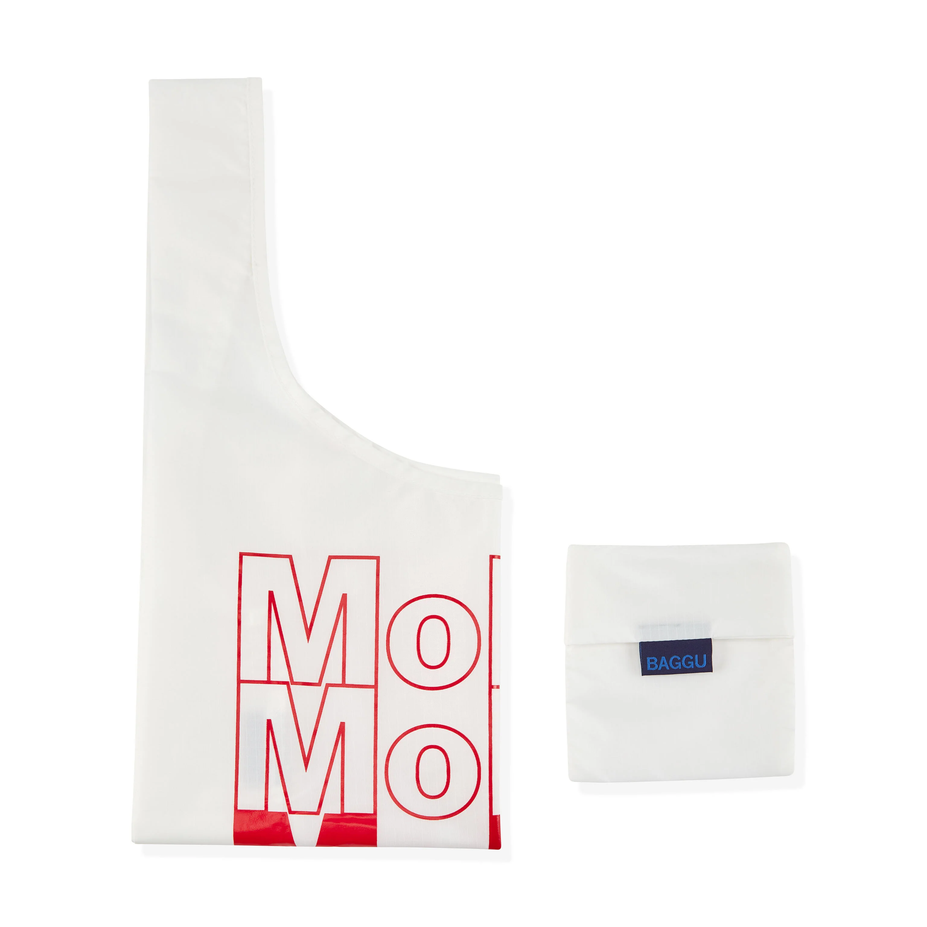 MoMA Baggu Recycled Nylon Standard Tote Bag - White - Image 6