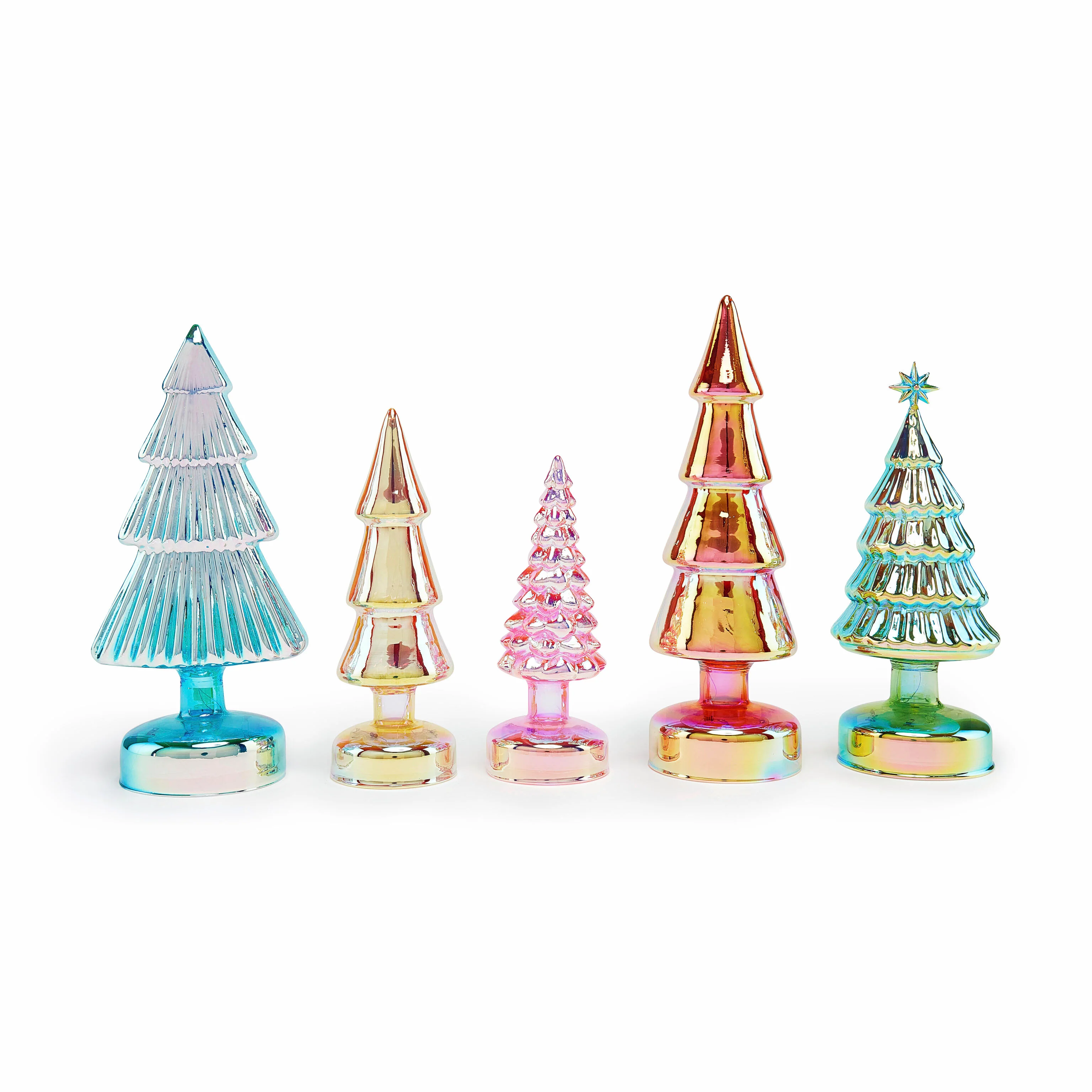 MoMA Colorful LED Lighted Trees - Set of 5 - Small - Multi